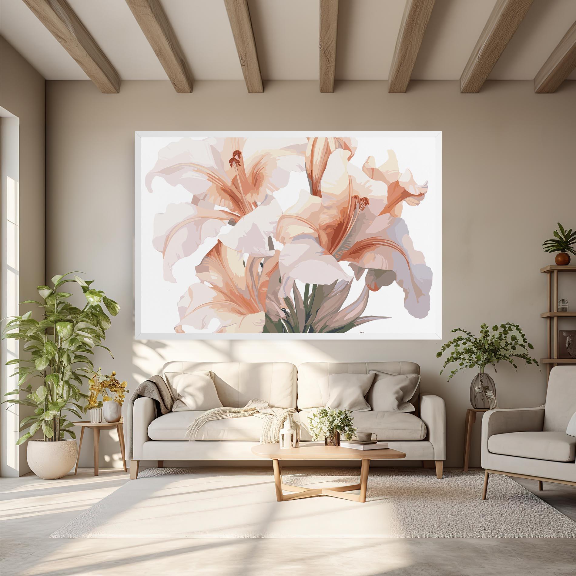 Картина на платно Light Orange Iris mockup 6