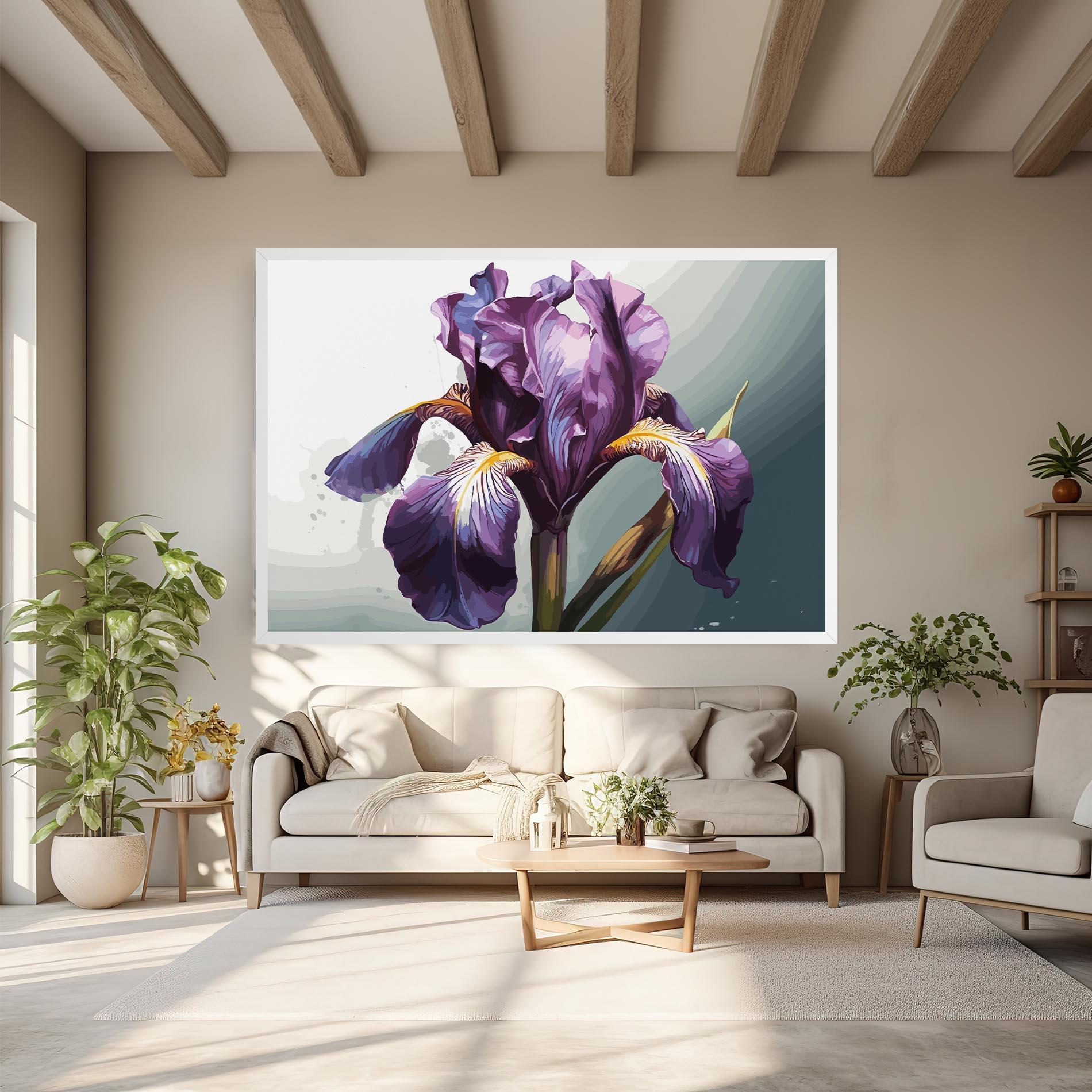 Картина на платно Purple Blue Iris mockup 6