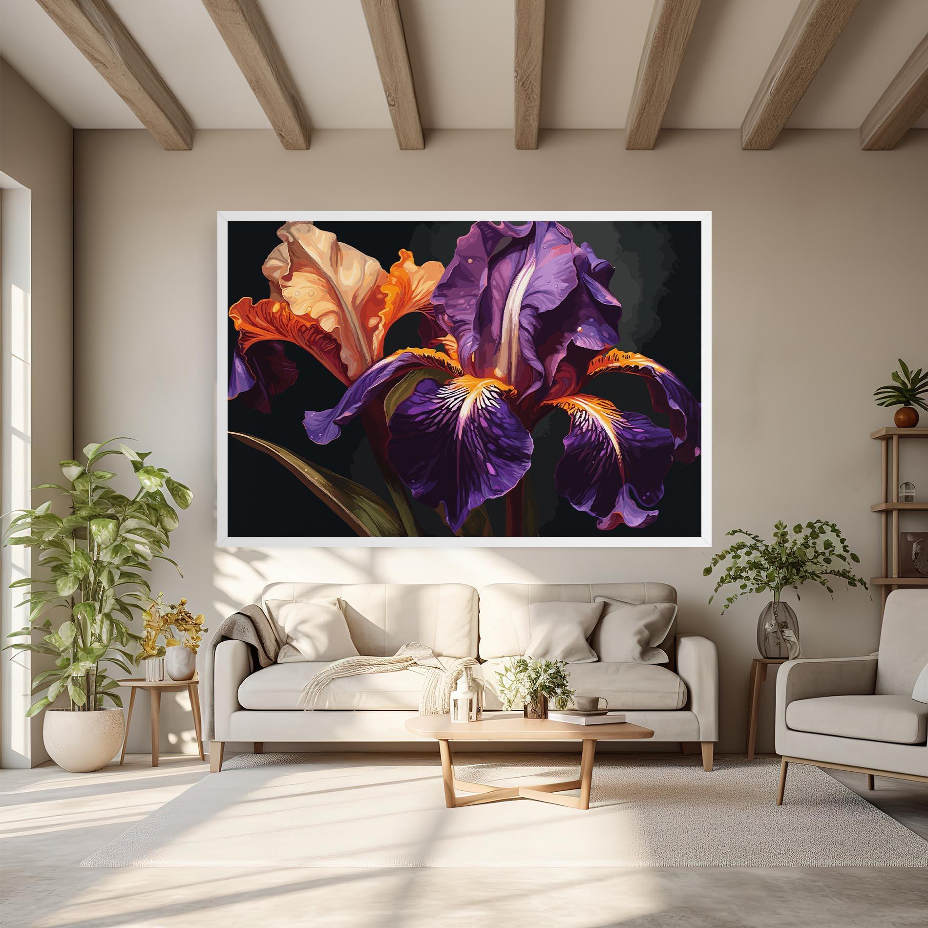 Картина на платно Purple Orange Iris mockup 6