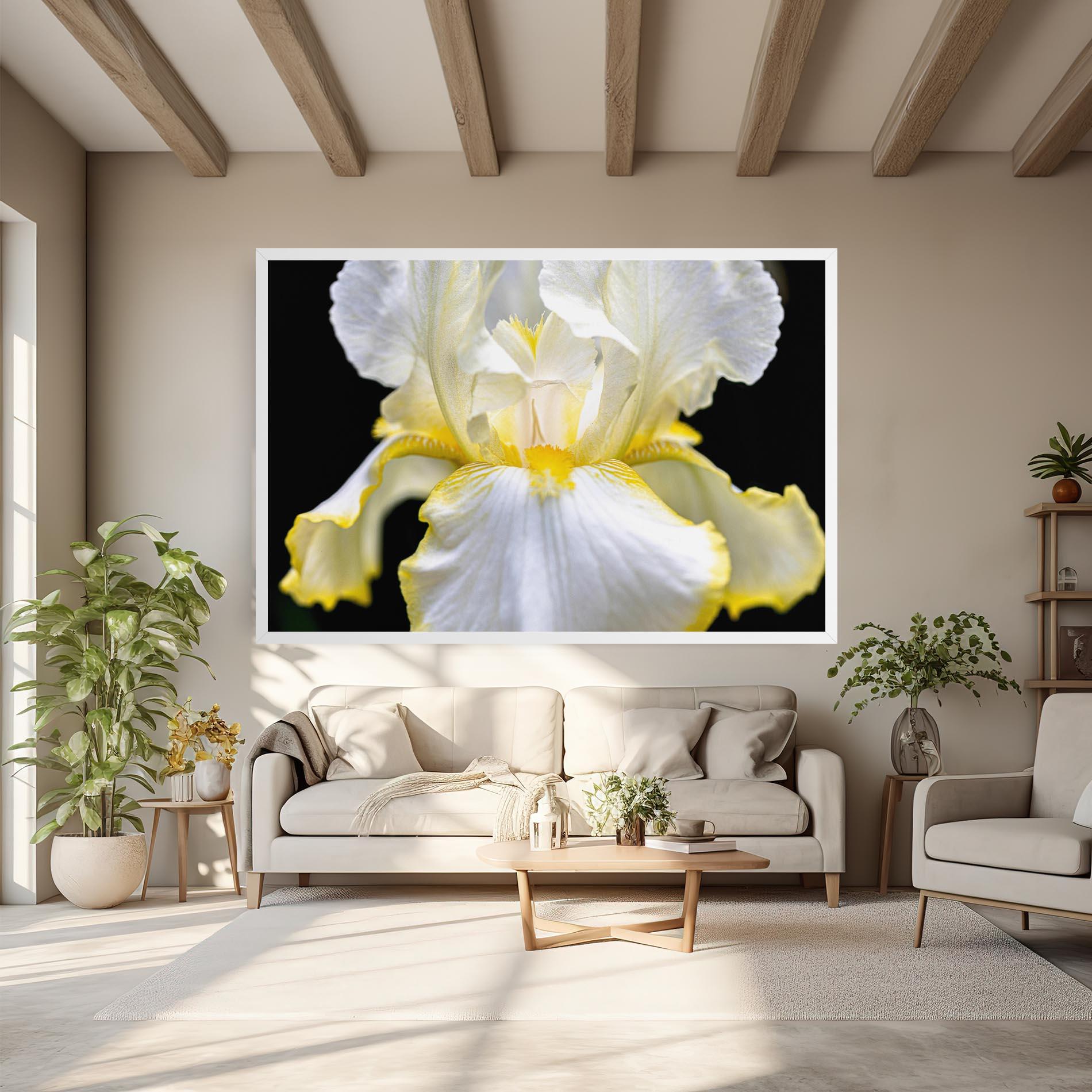 Картина на платно White Yellow Iris mockup 6