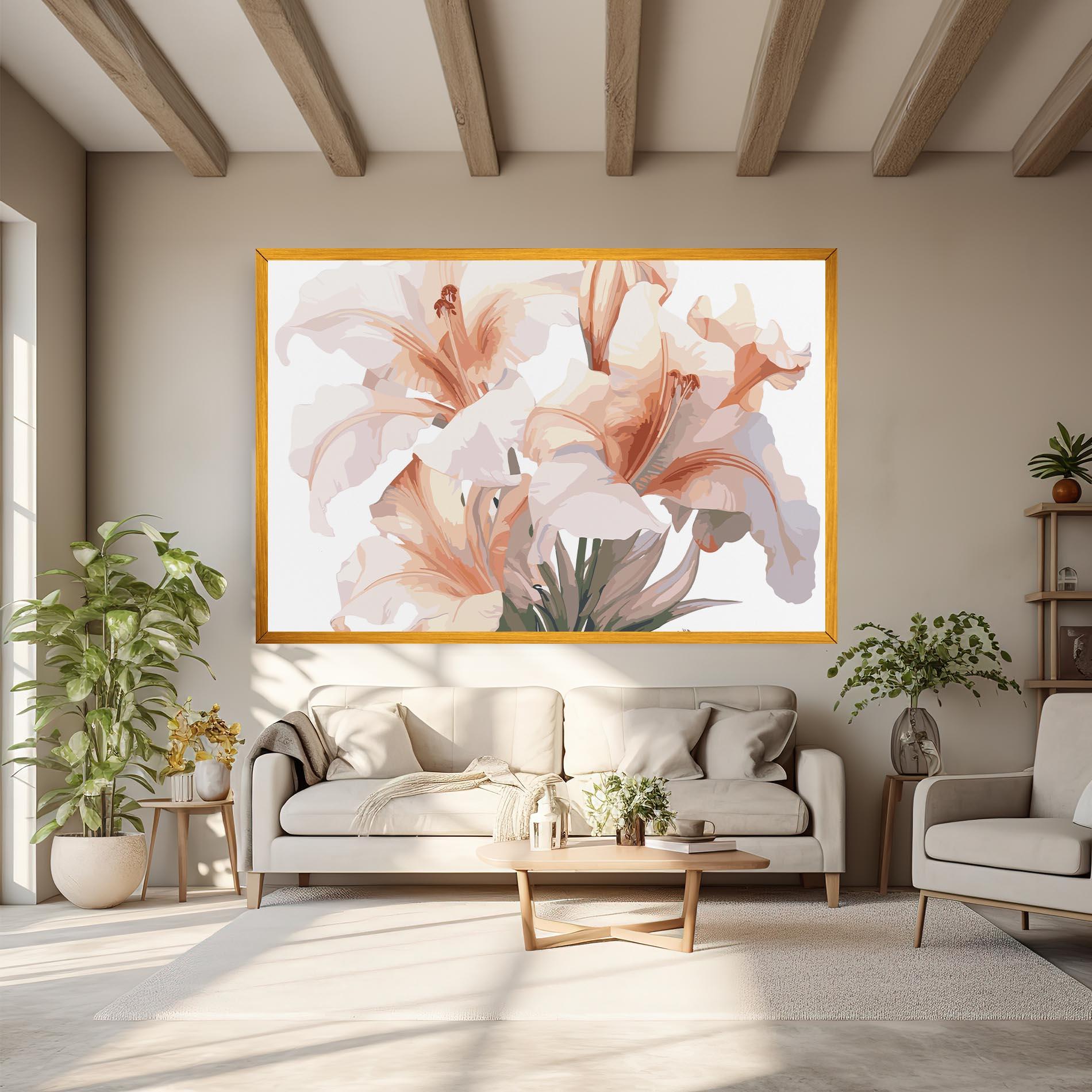 Картина на платно Light Orange Iris mockup 6