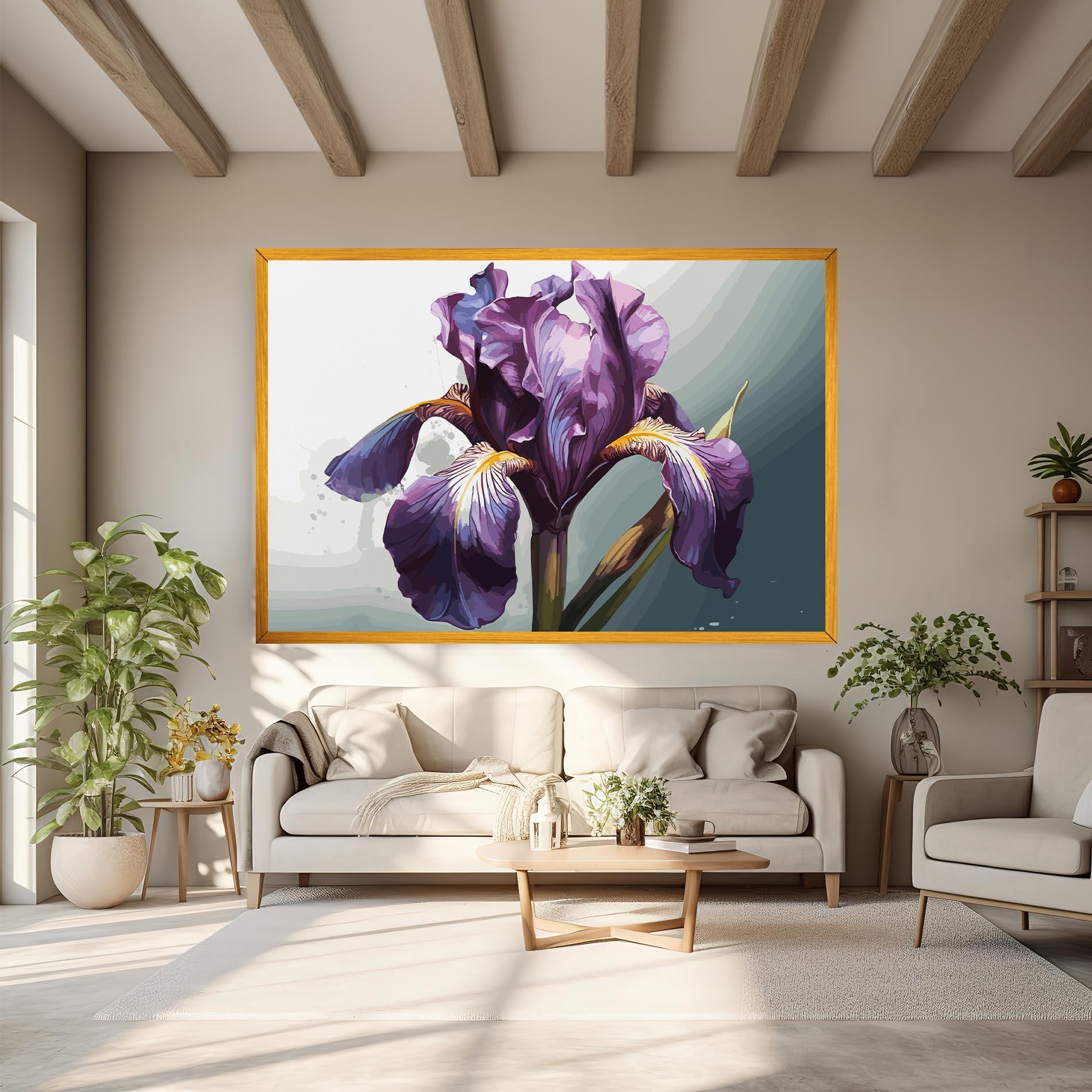 Картина на платно Purple Blue Iris mockup 6