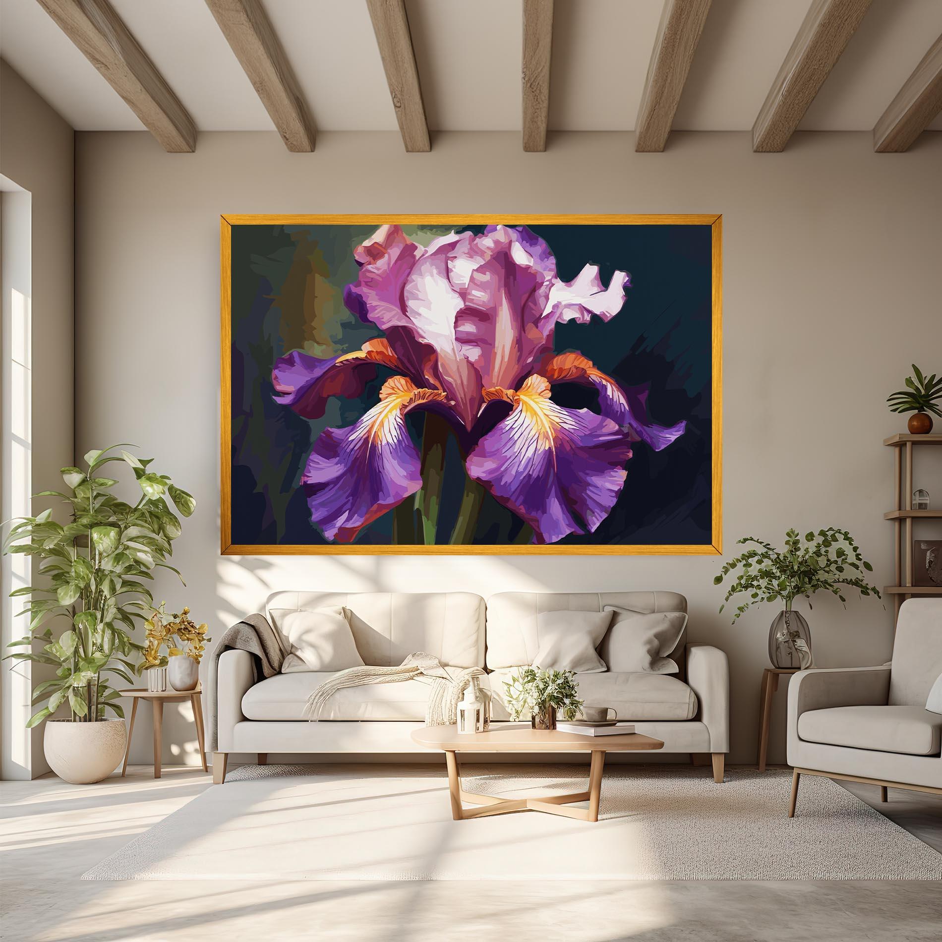Картина на платно Purple Orange Iris Art mockup 6