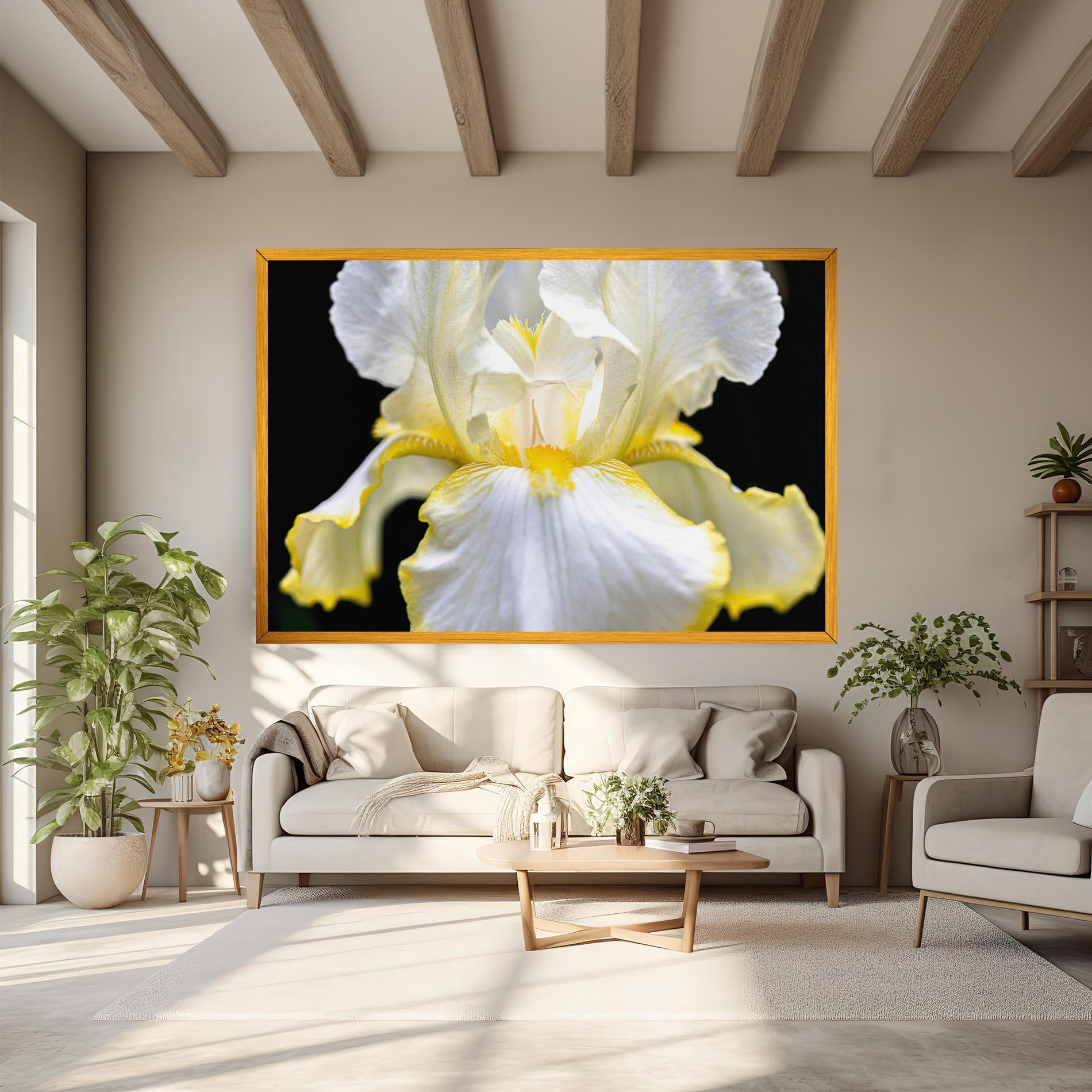 Картина на платно White Yellow Iris mockup 6