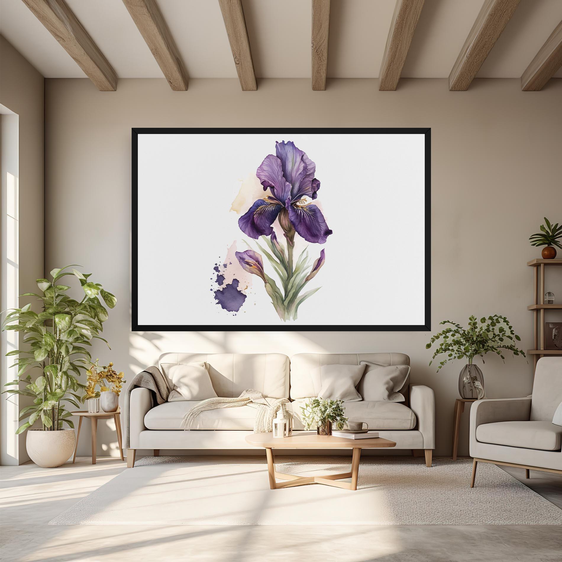 Картина на платно Beautiful Purple Iris mockup 6