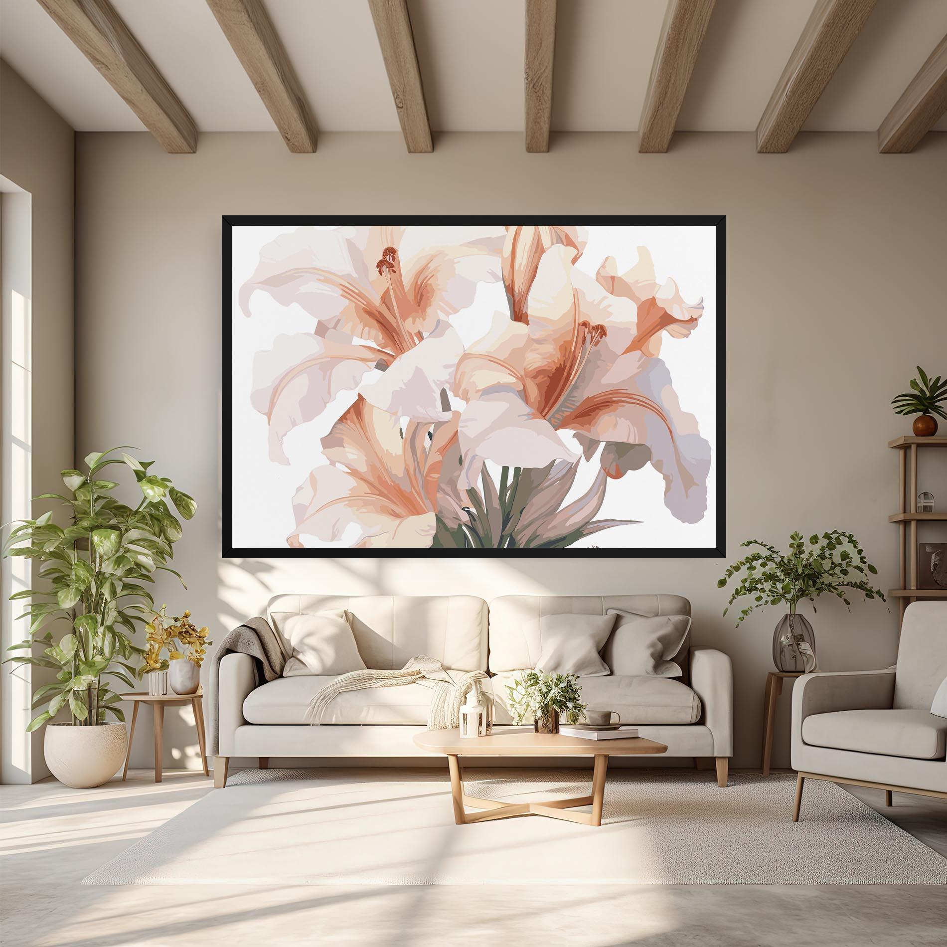 Картина на платно Light Orange Iris mockup 6