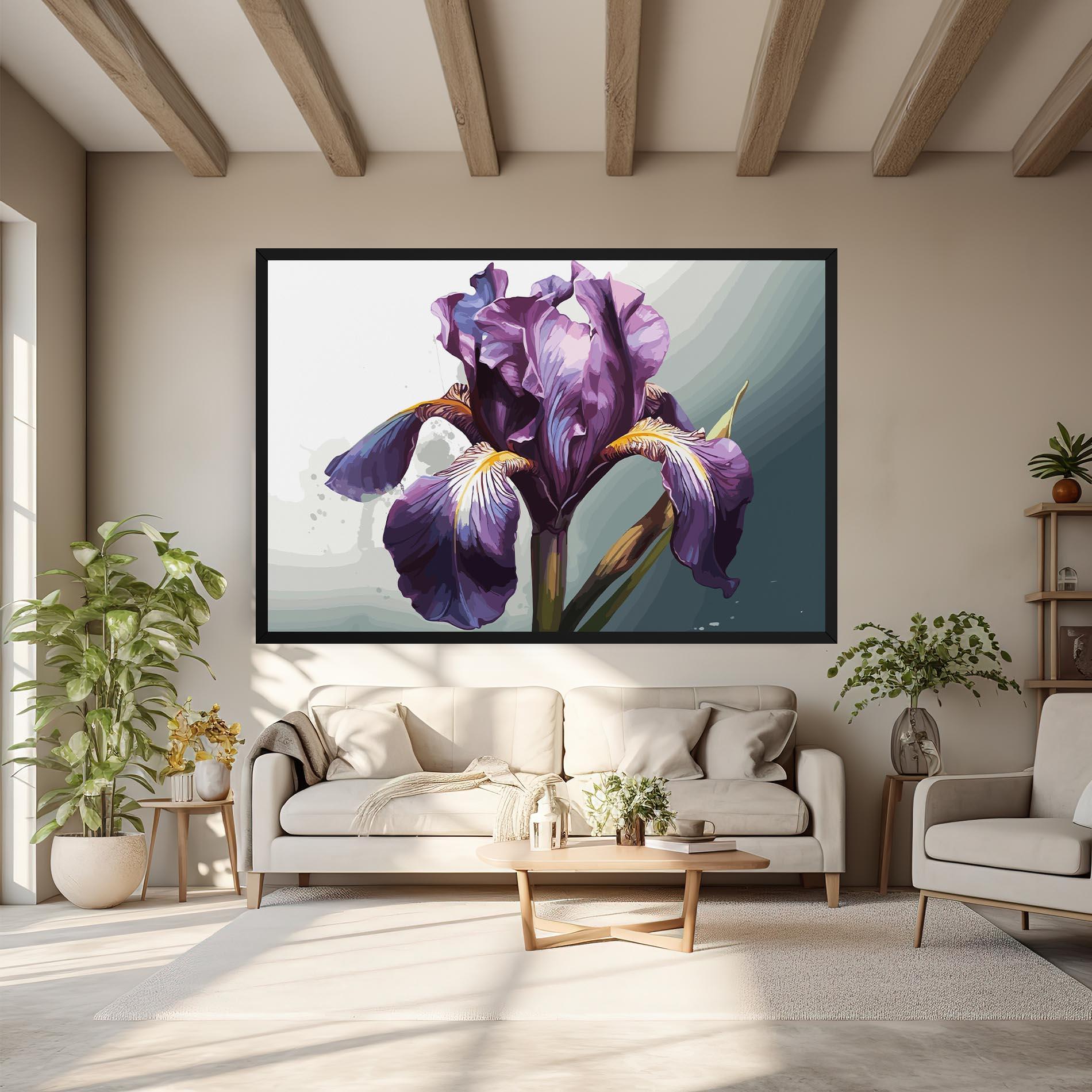 Картина на платно Purple Blue Iris mockup 6