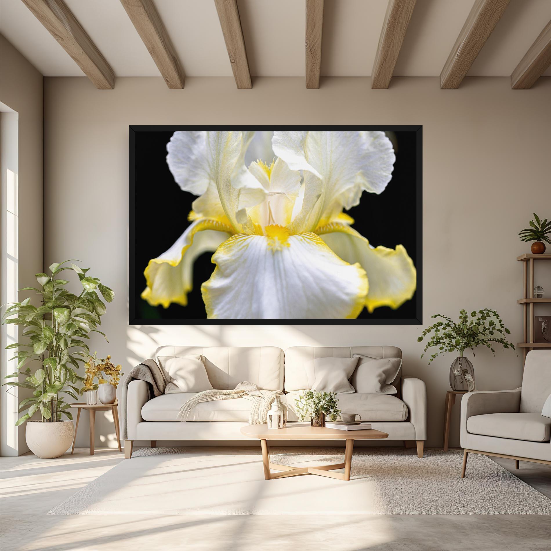 Картина на платно White Yellow Iris mockup 6