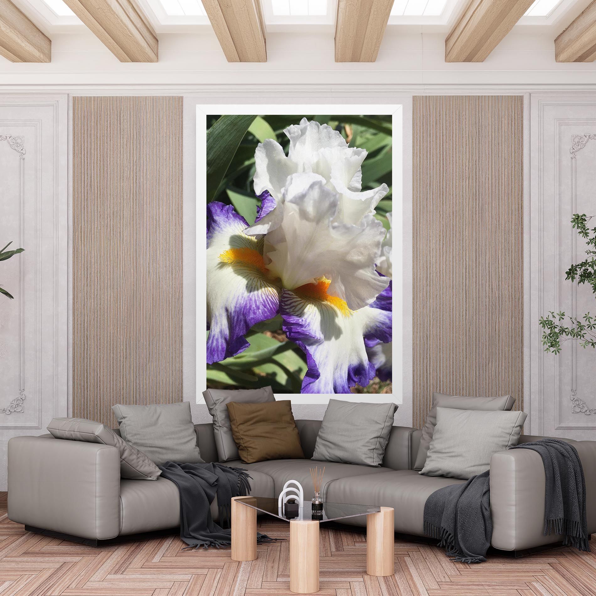 Garden White Purple Irirs mockup 6