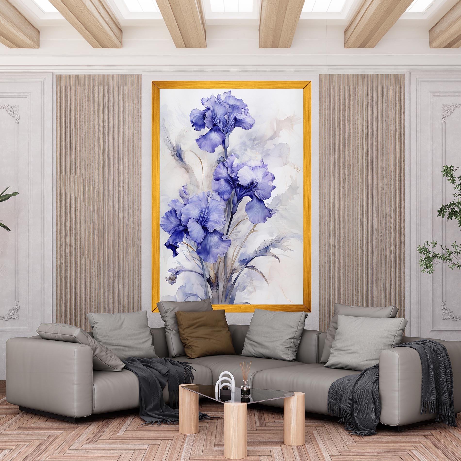 Картина на платно Purple Iris Painting mockup 6