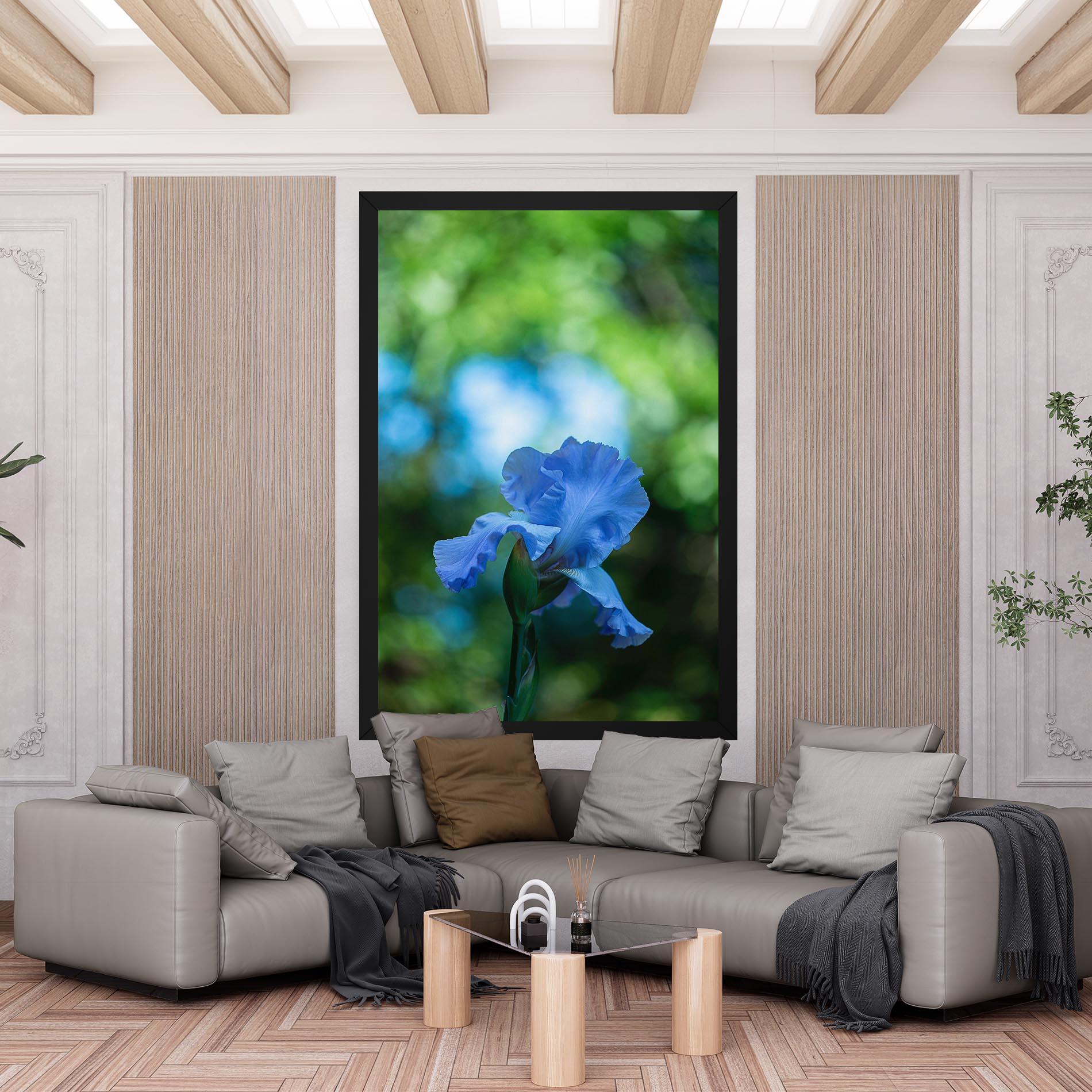 Картина на платно Blue Iris In The Garden mockup 6