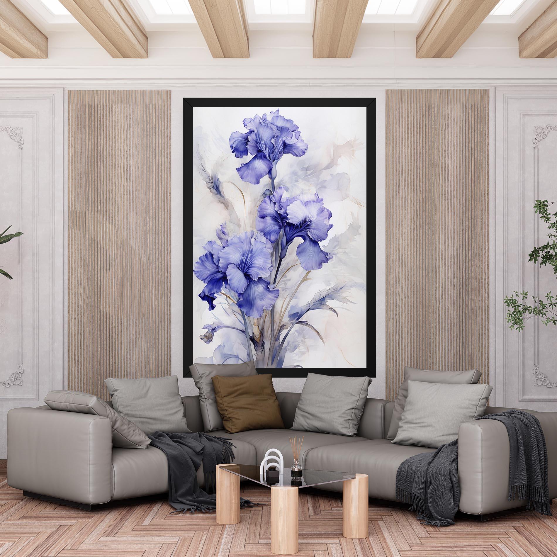 Картина на платно Purple Iris Painting mockup 6