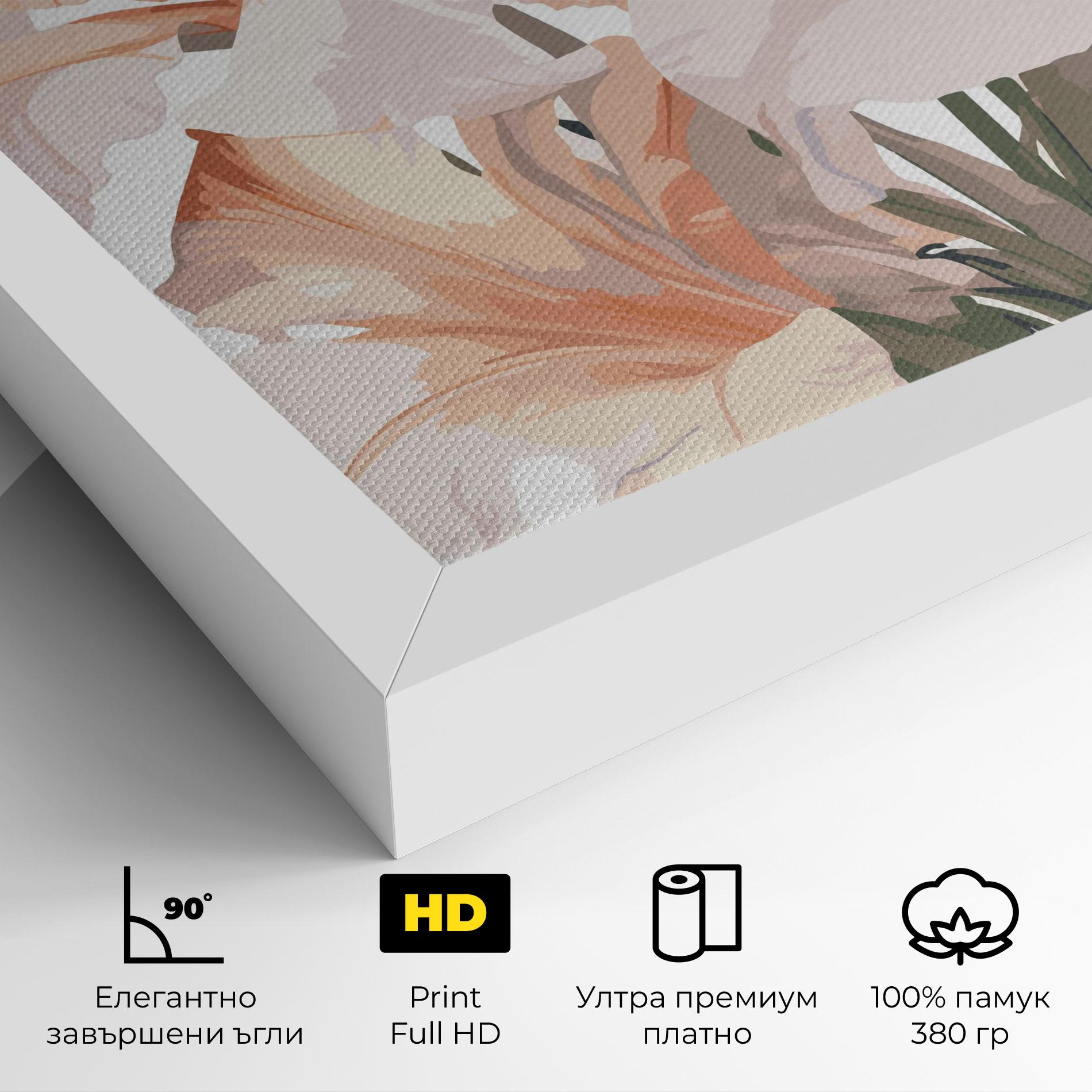 Картина на платно Light Orange Iris mockup 4