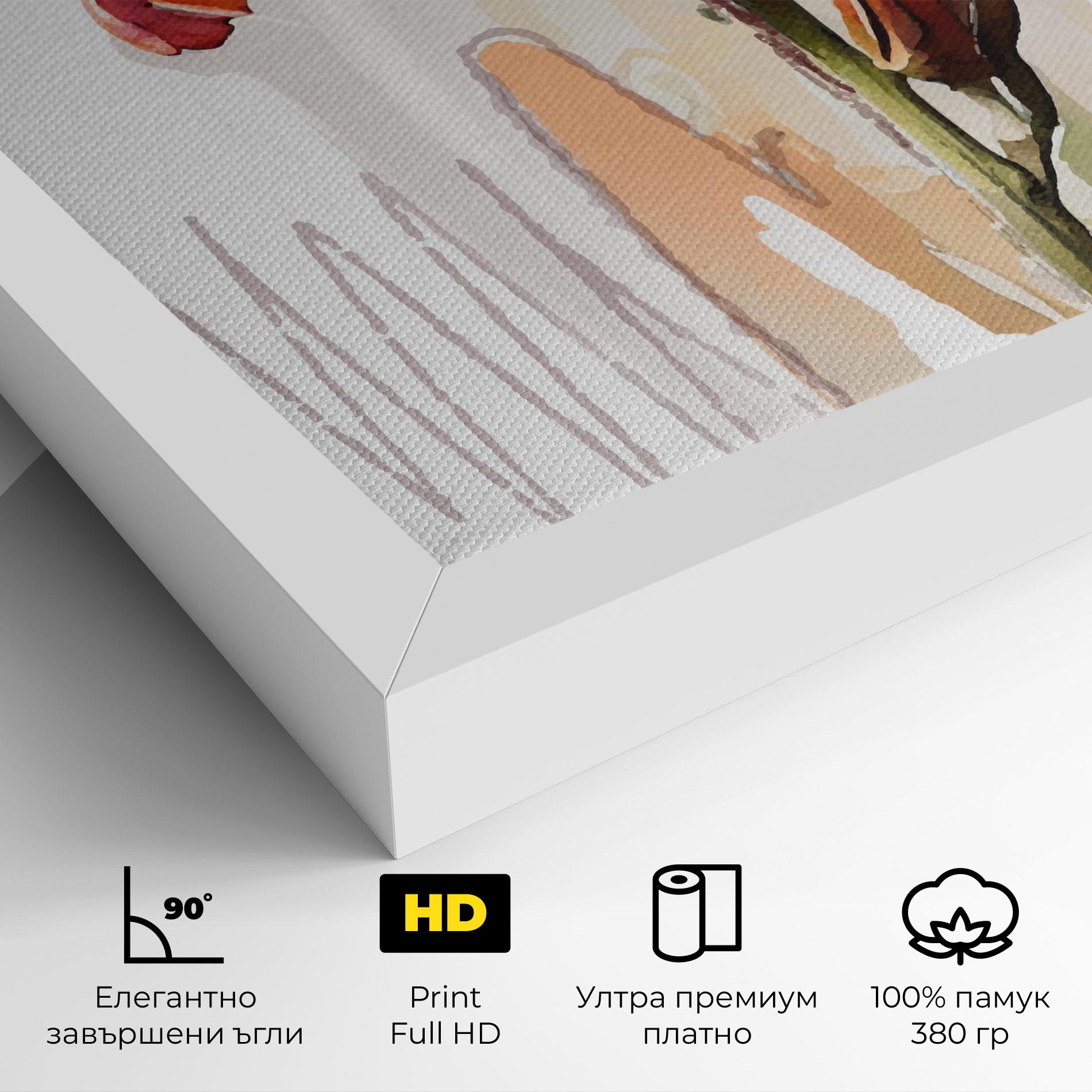 Картина на платно Orange Iris mockup 4