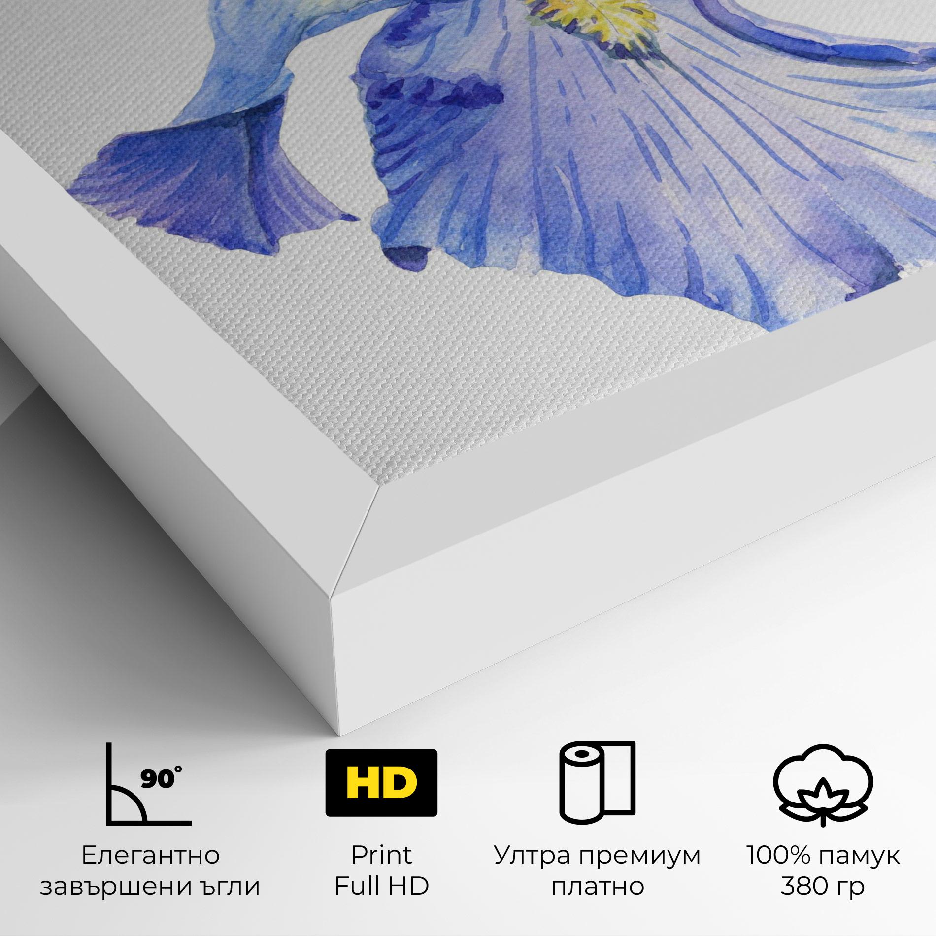 Картина на платно Purple Iris On White mockup 4