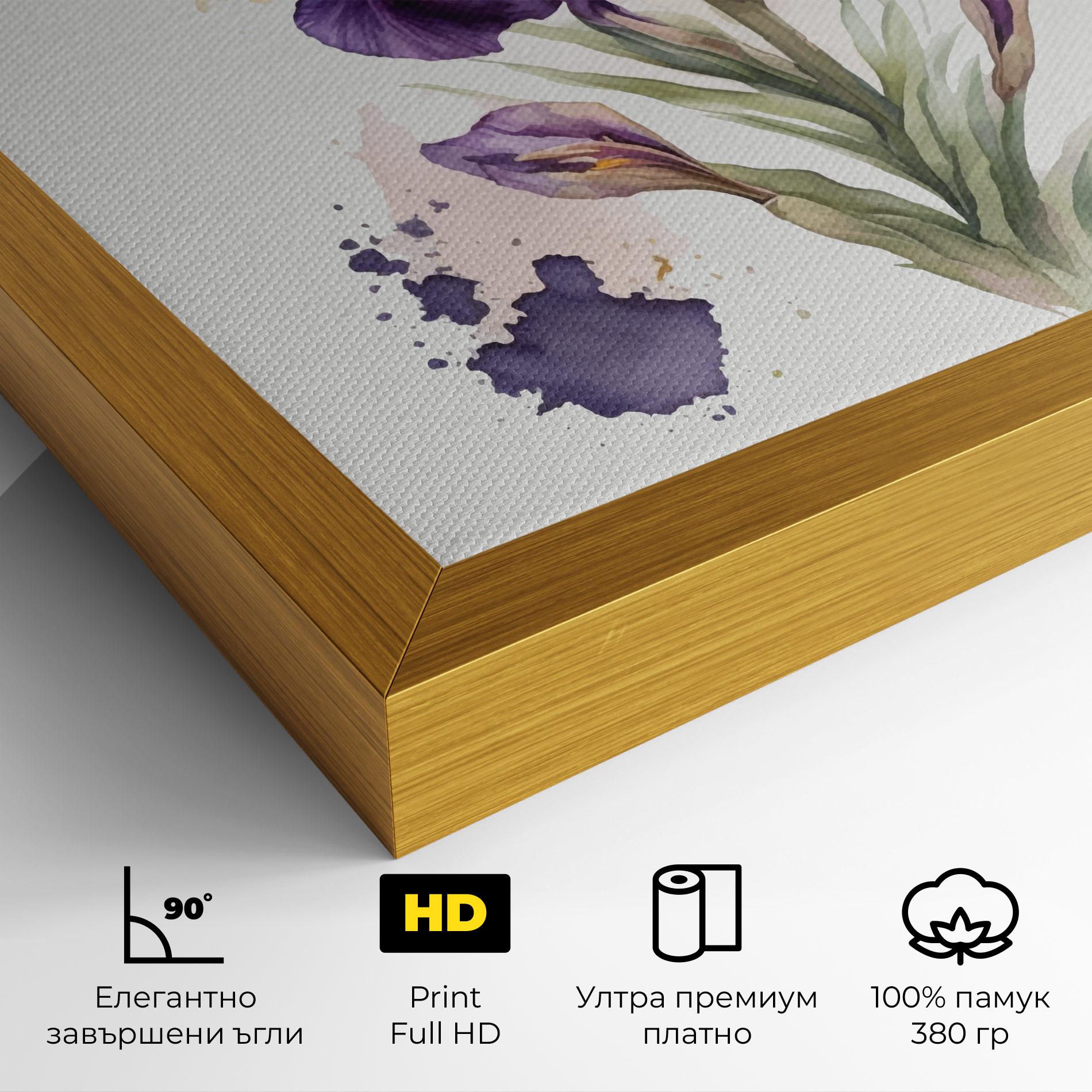 Картина на платно Beautiful Purple Iris mockup 4
