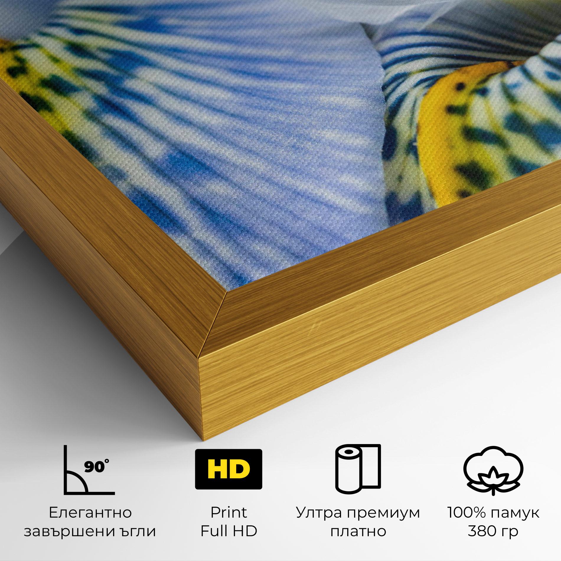 Картина на платно Blue Yellow Iris mockup 4