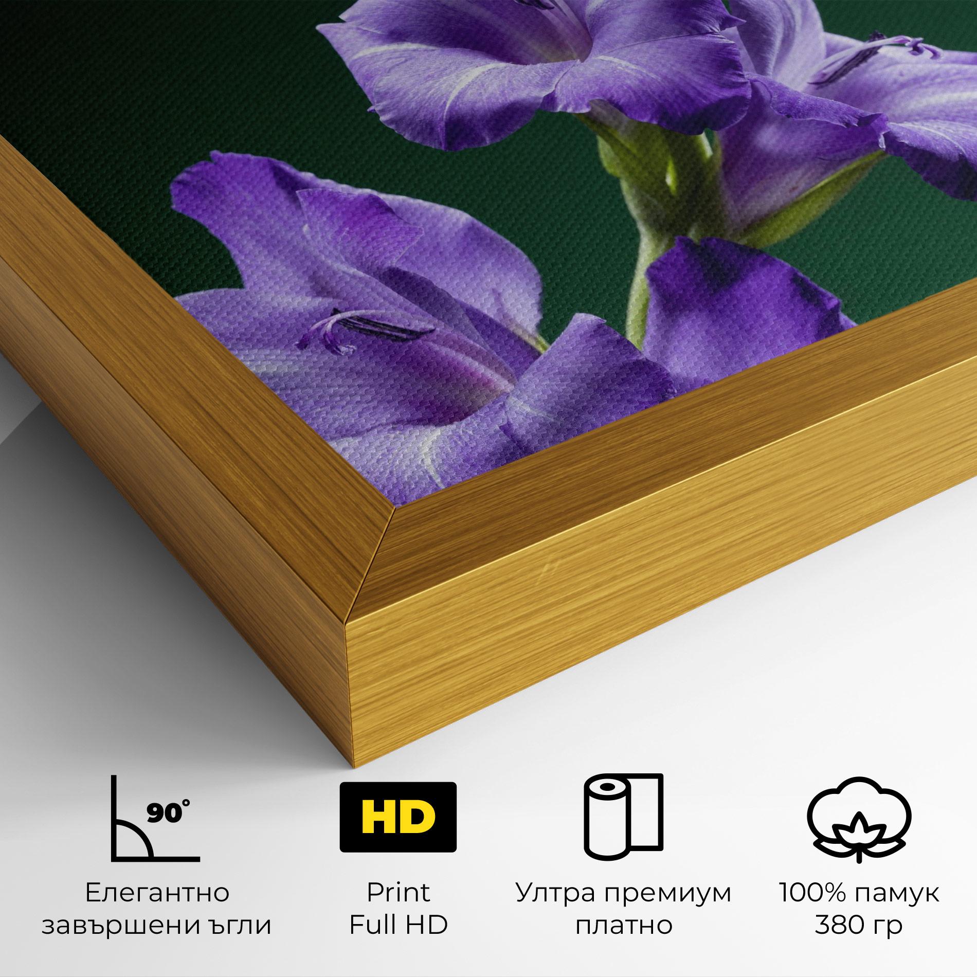 Картина на платно Iris On Green mockup 4
