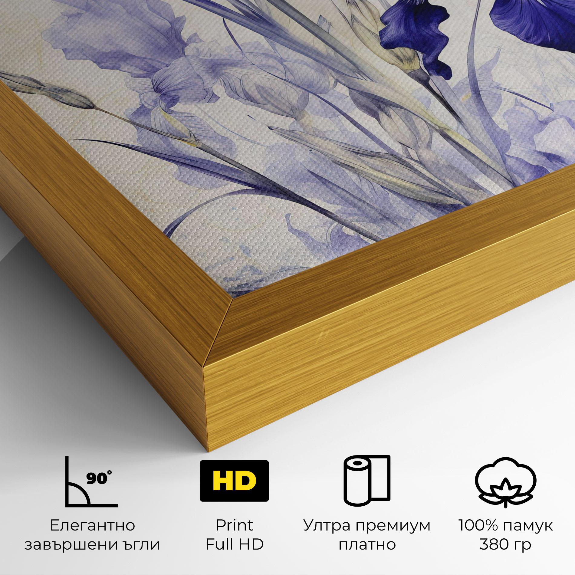 Картина на платно Irises Painting mockup 4