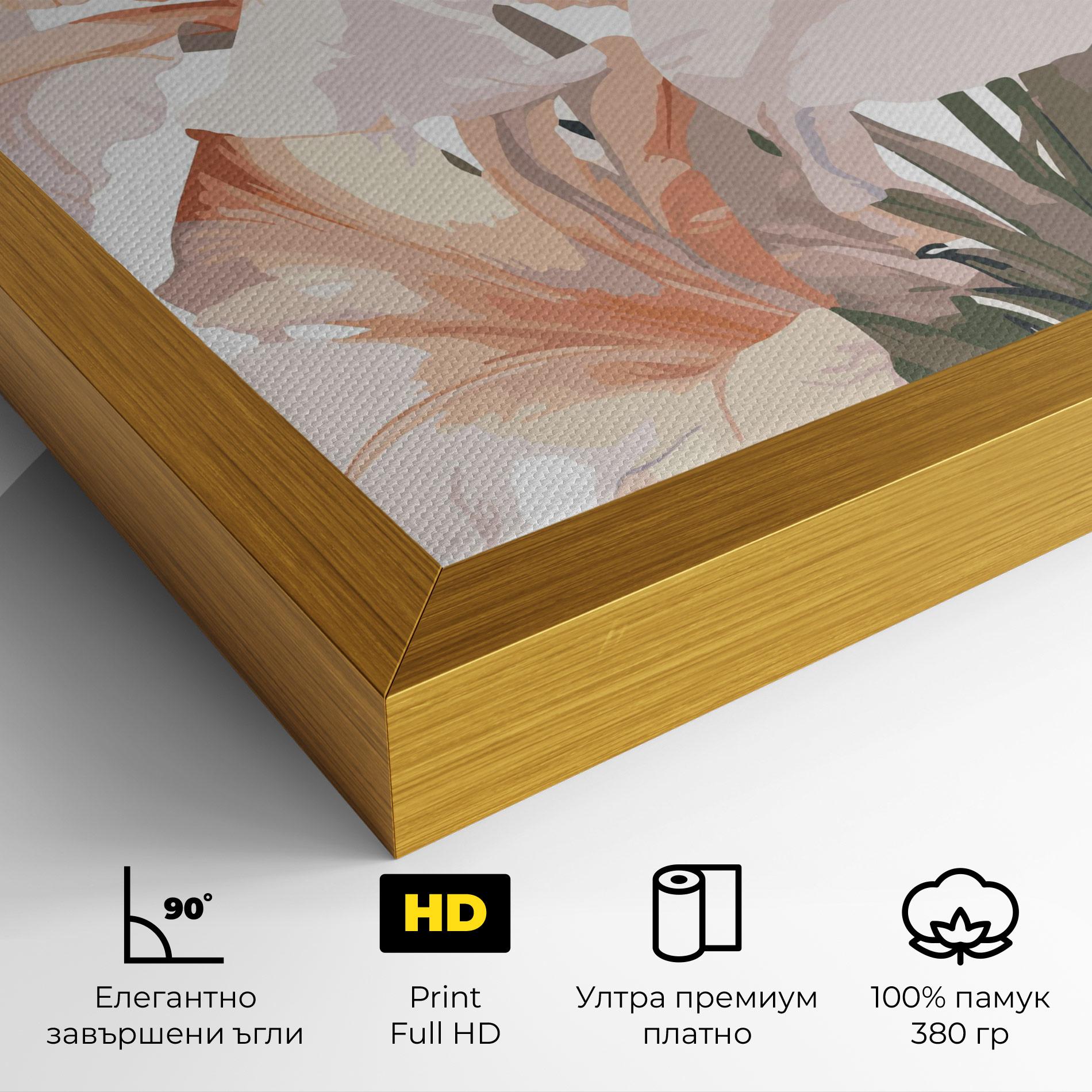 Картина на платно Light Orange Iris mockup 4