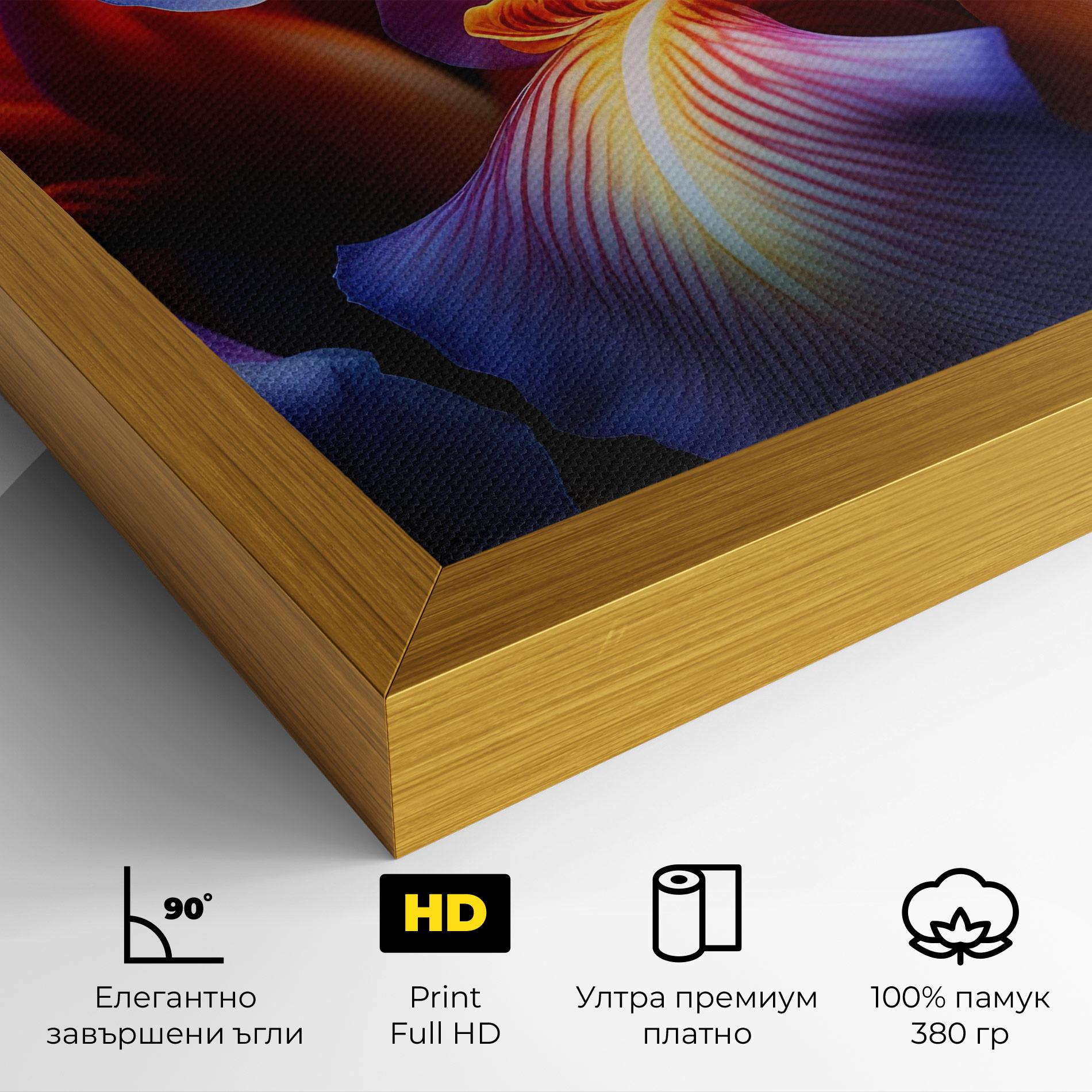 Картина на платно Orange Purple Iris mockup 4