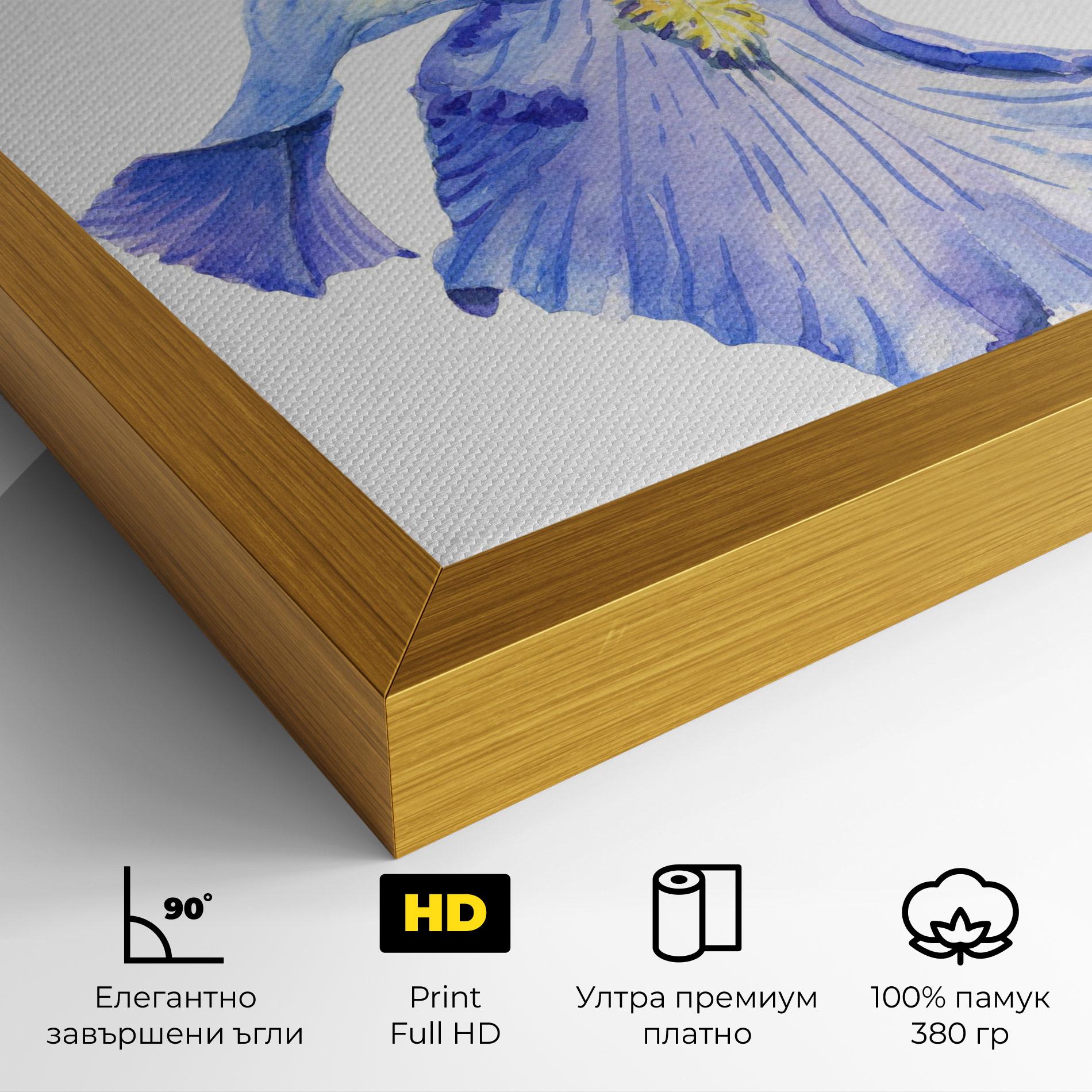 Картина на платно Purple Iris On White mockup 4