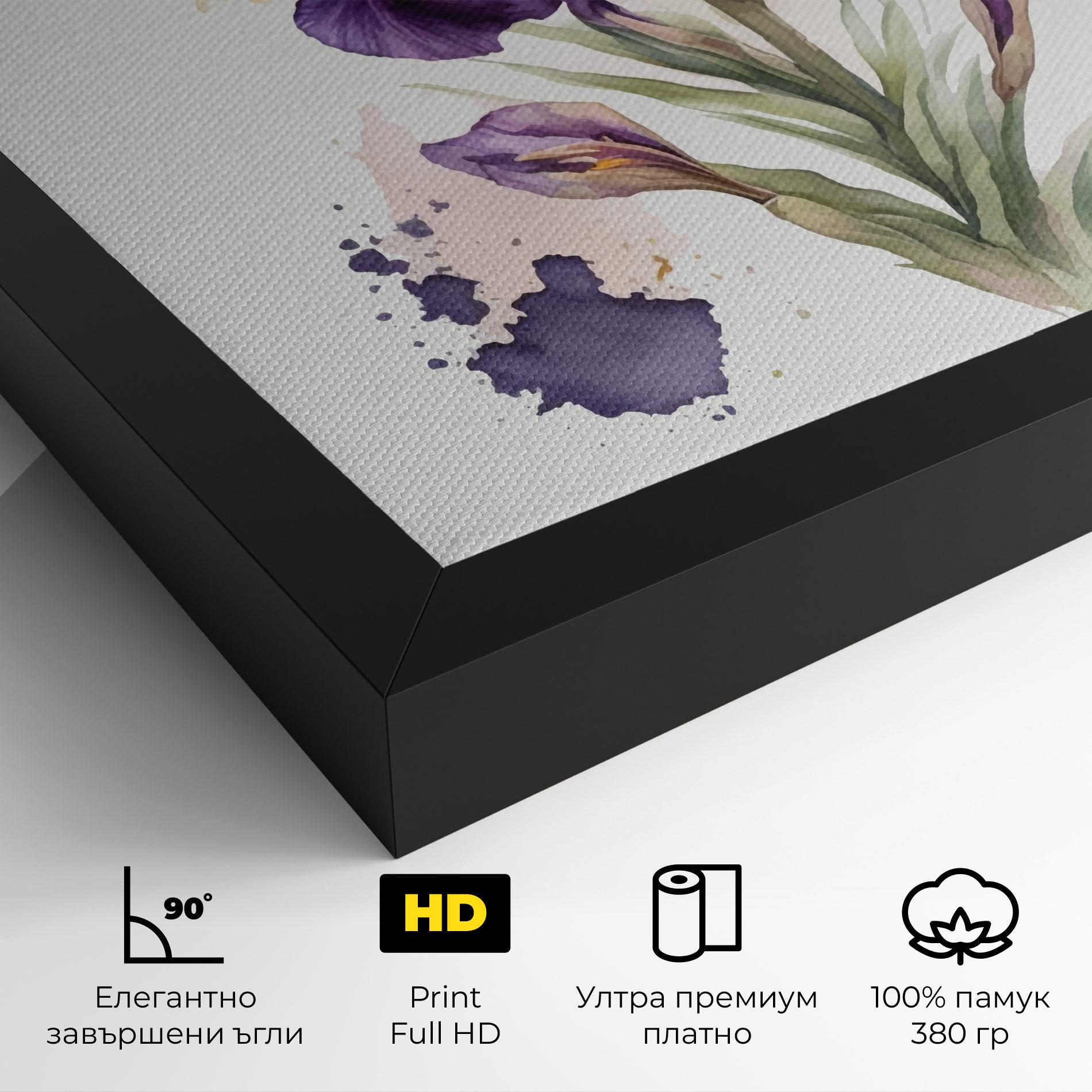 Картина на платно Beautiful Purple Iris mockup 4