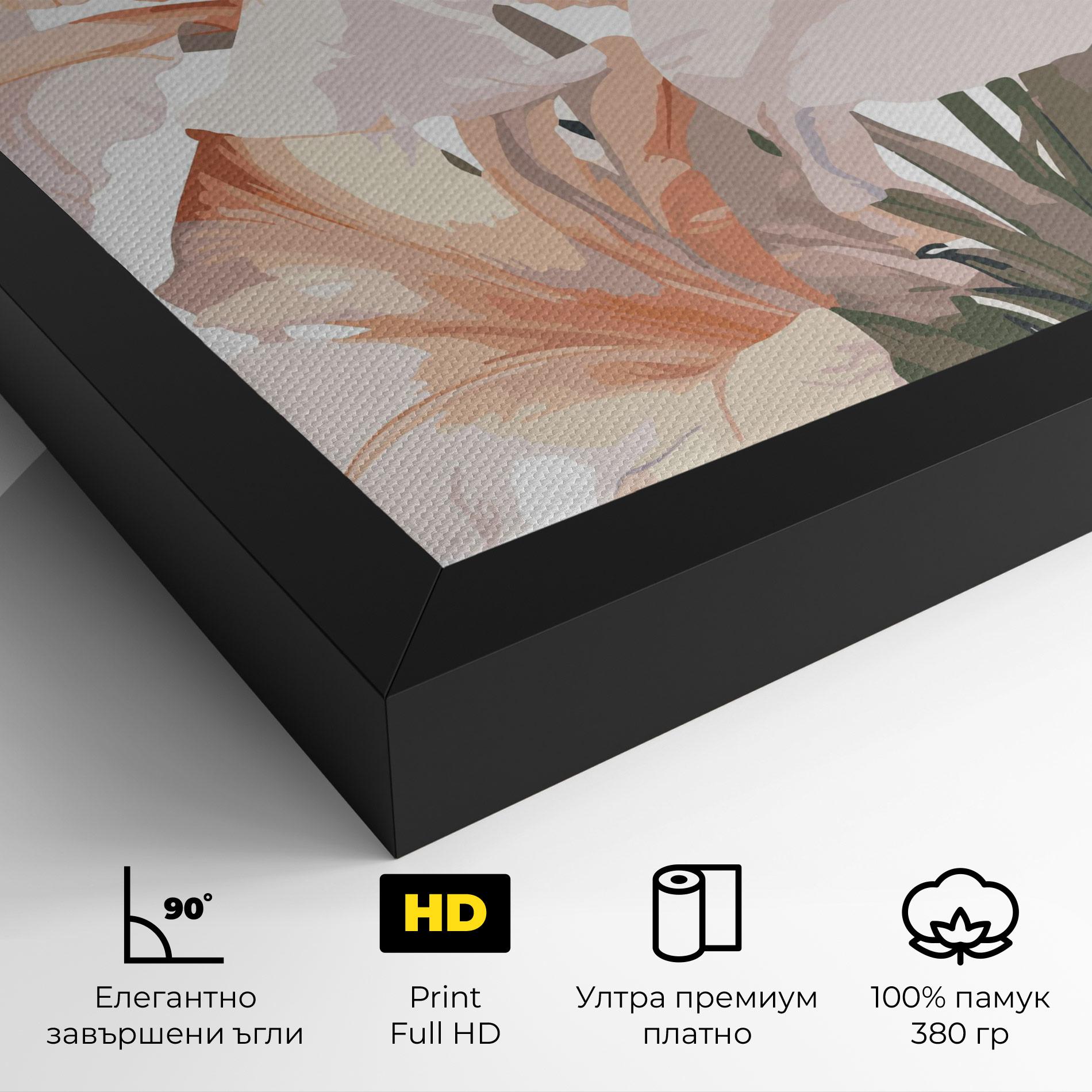 Картина на платно Light Orange Iris mockup 4