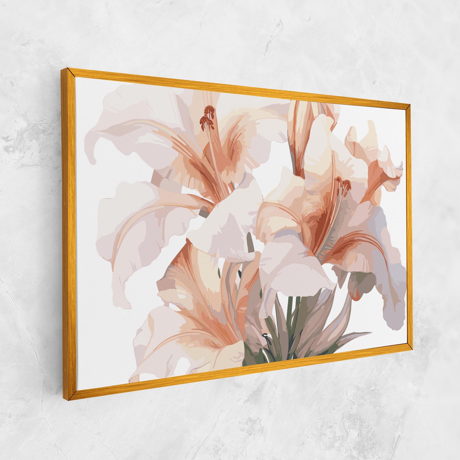 Картина на платно Light Orange Iris mockup 1