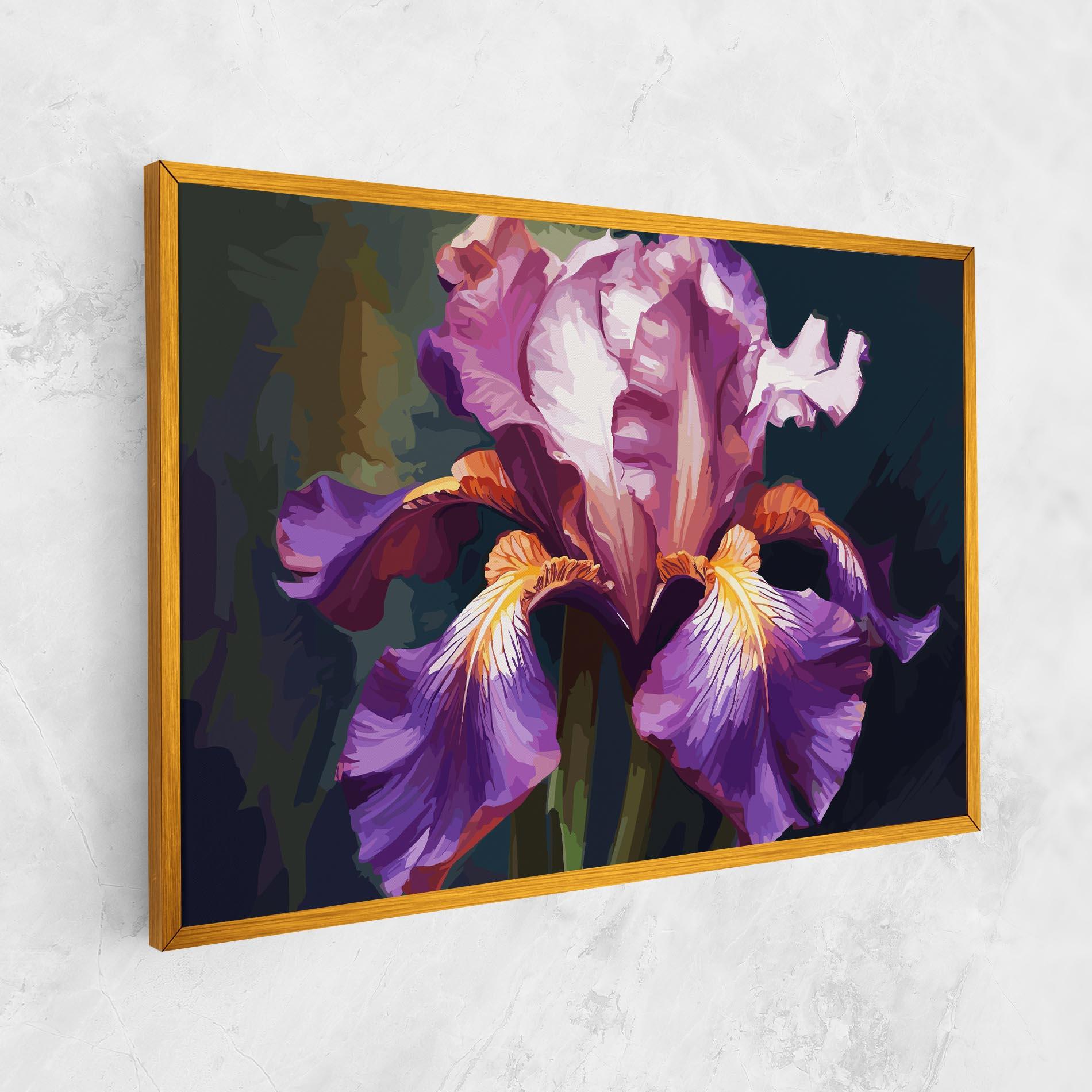 Картина на платно Purple Orange Iris Art mockup 1