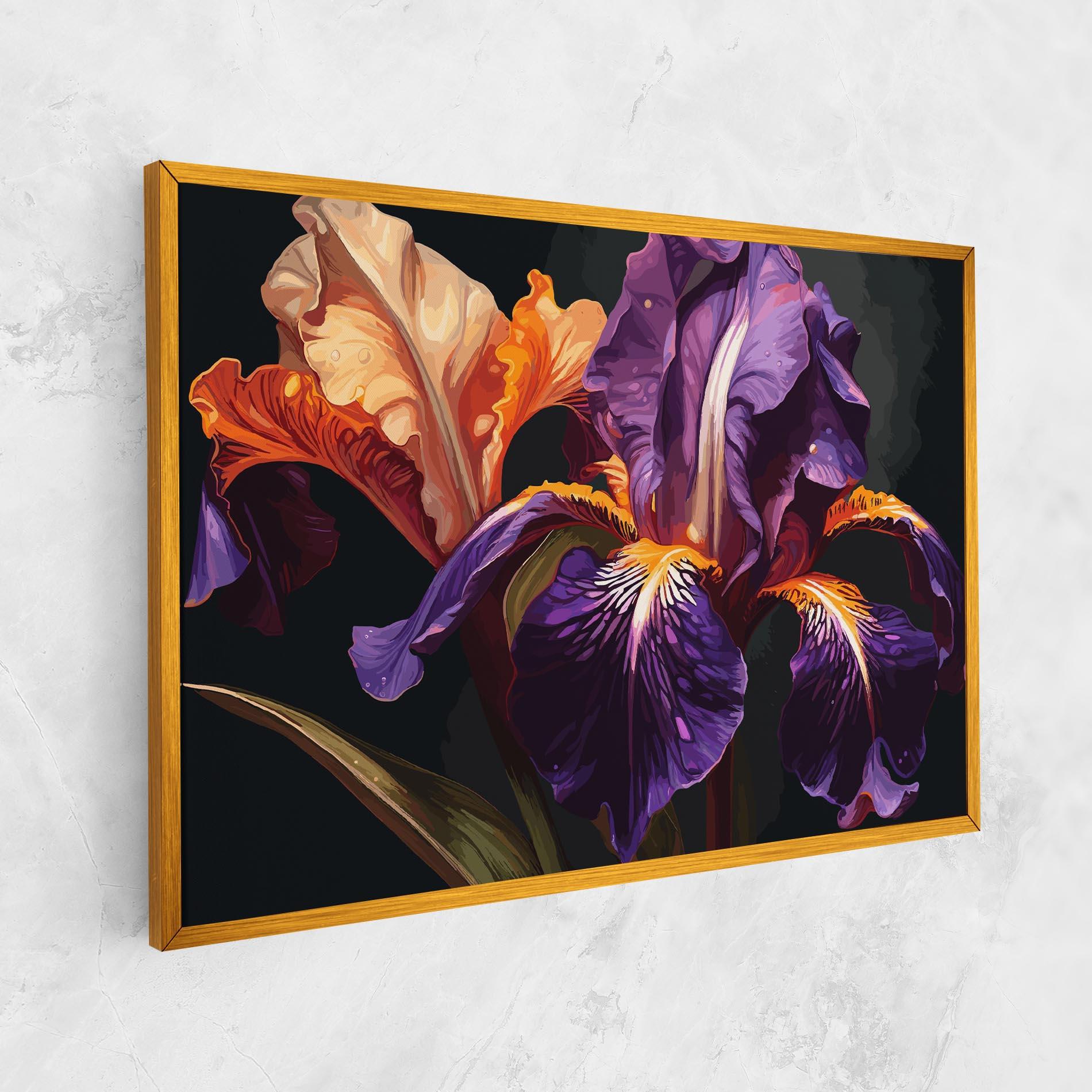 Картина на платно Purple Orange Iris mockup 1