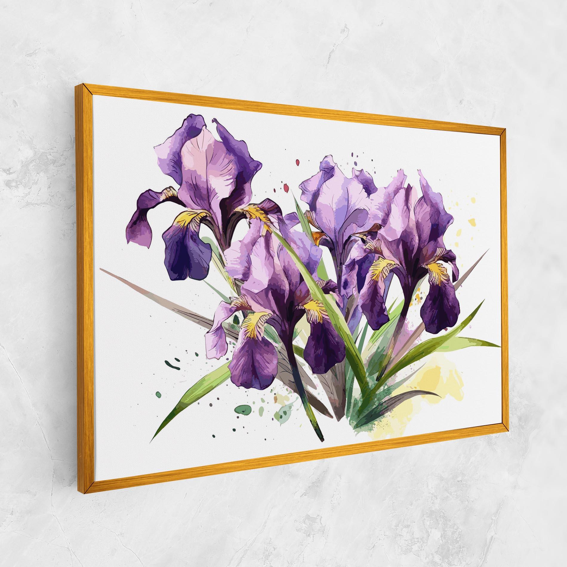 Картина на платно Watercolor Purple Iris mockup 1