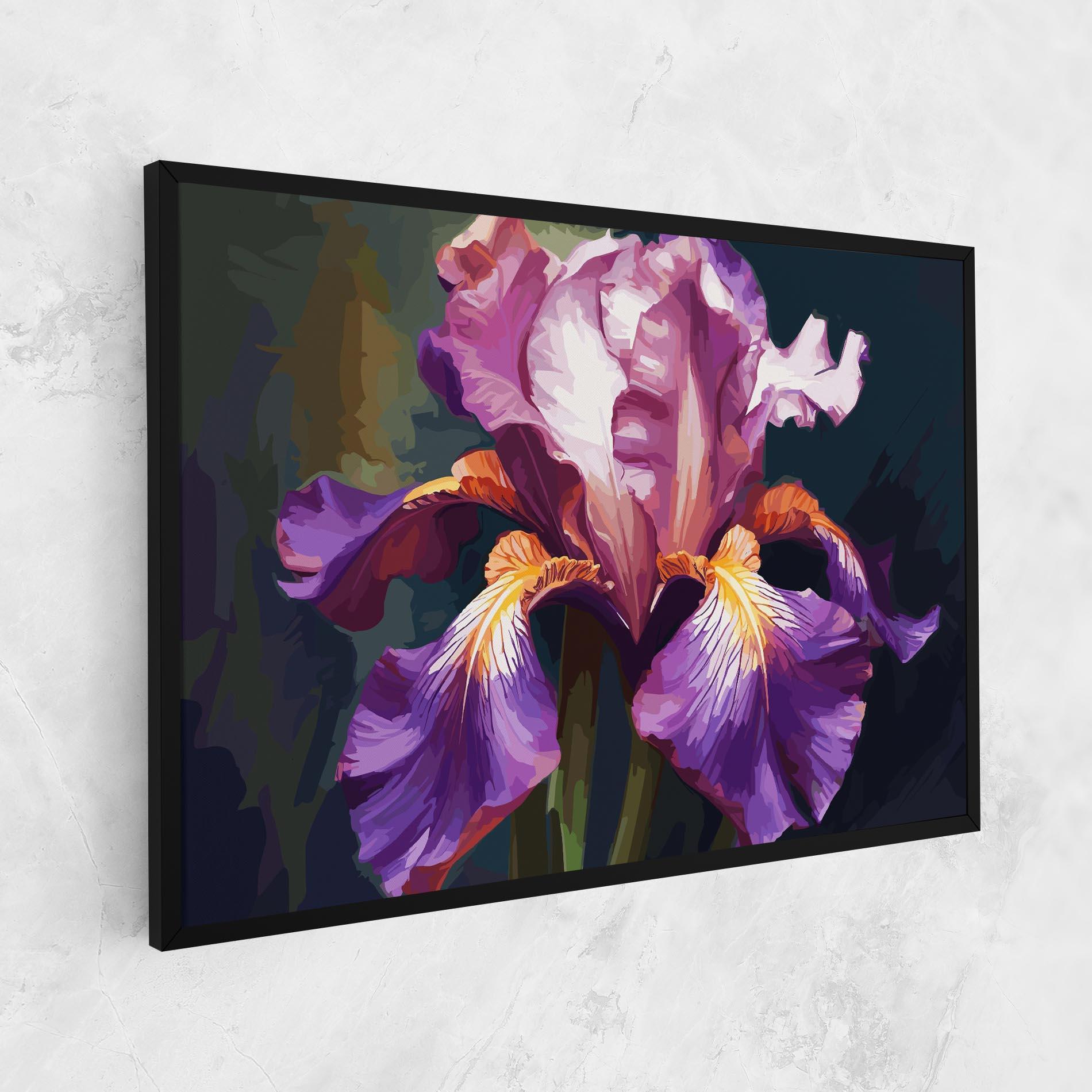 Картина на платно Purple Orange Iris Art mockup 1