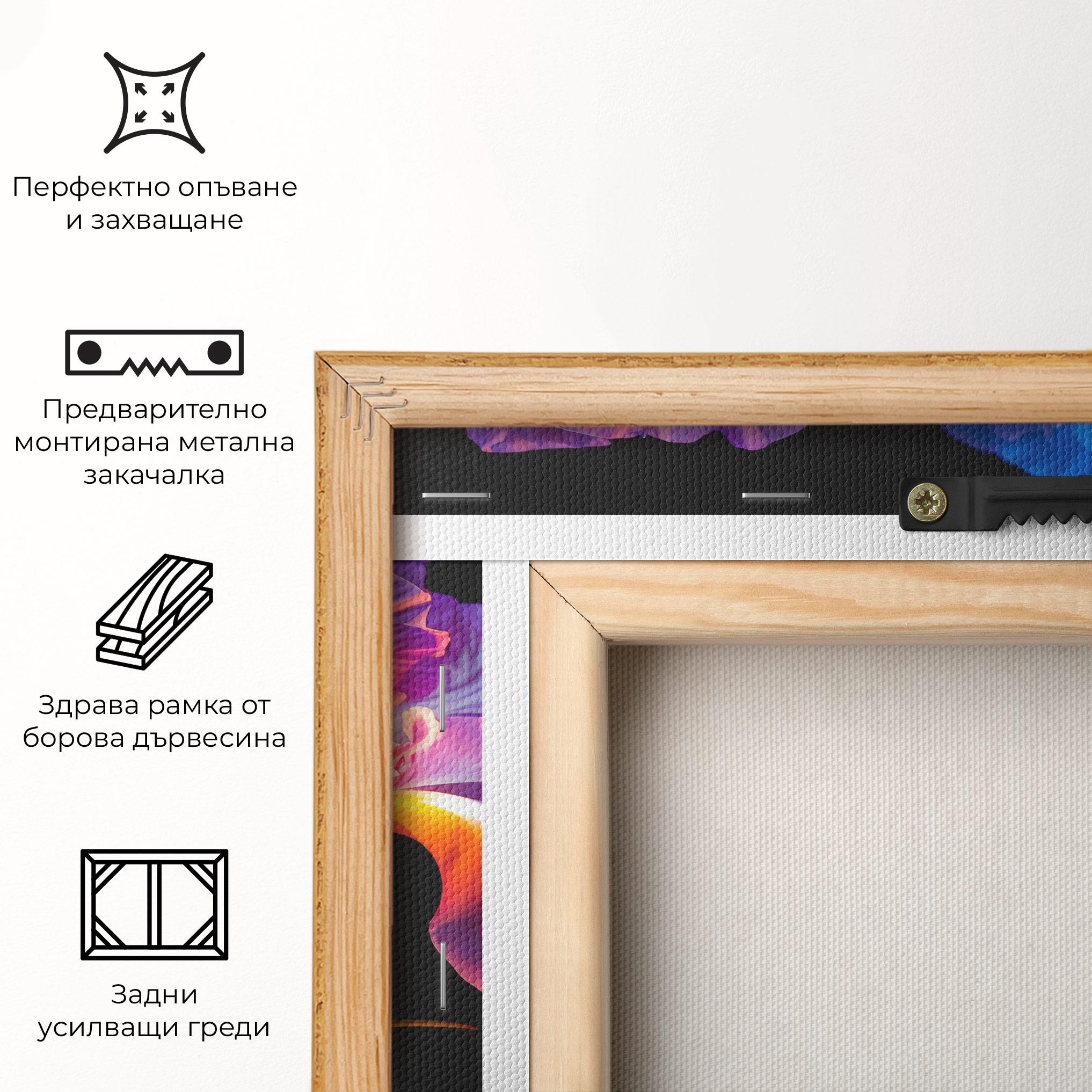 Картина на платно Blue Light Iris mockup 5