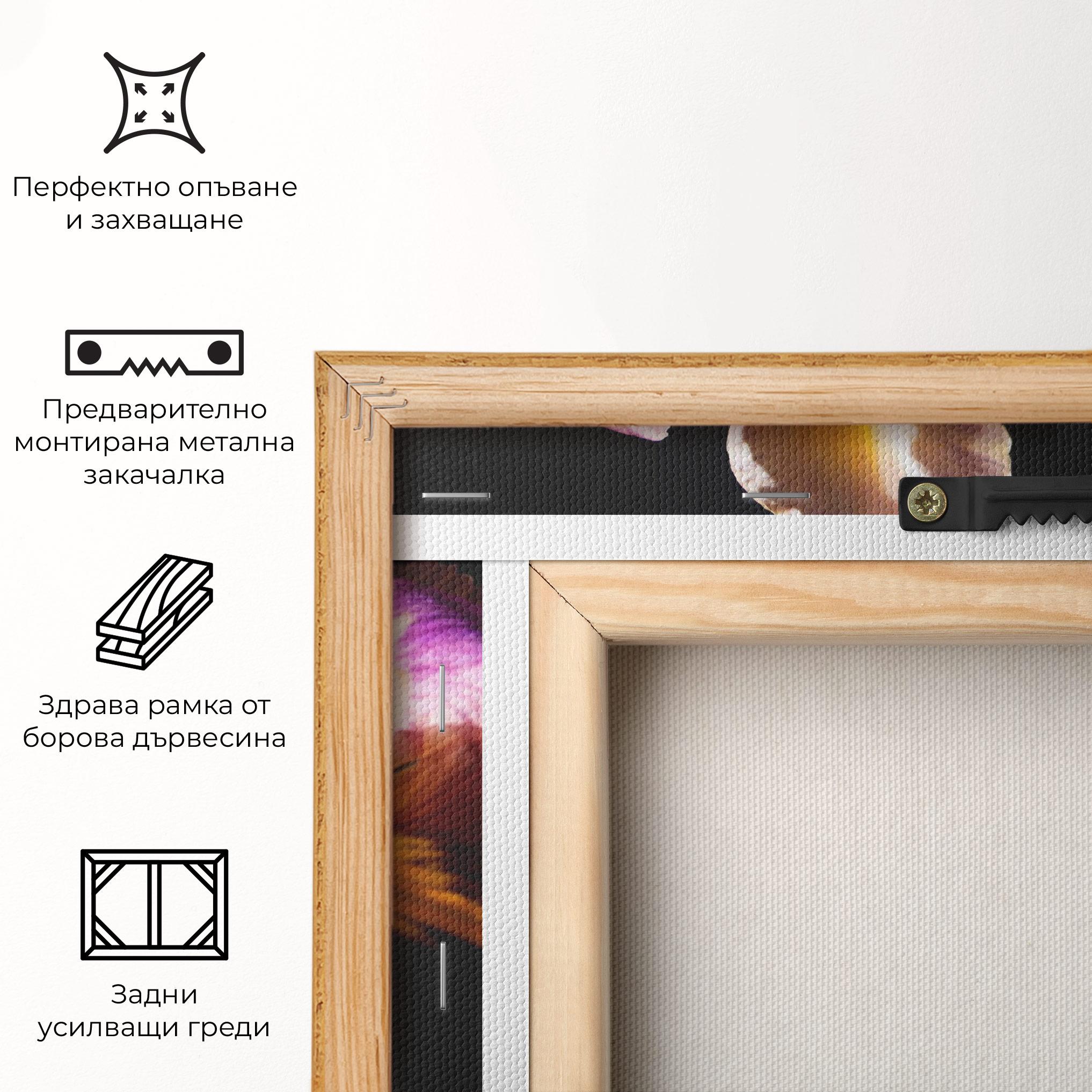 Картина на платно Pastel Yellow Iris mockup 5