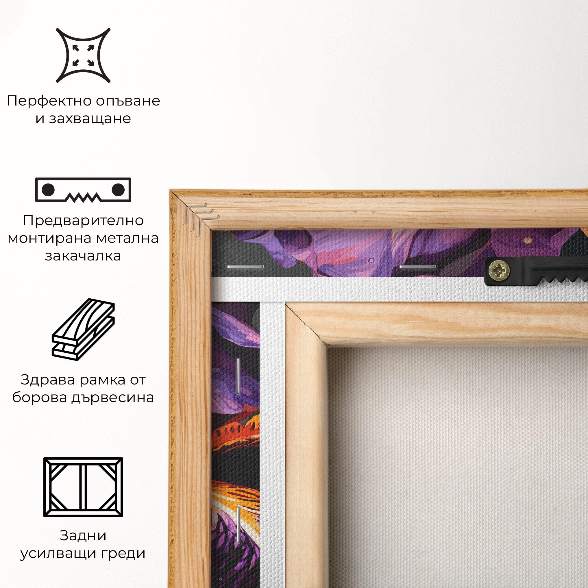 Картина на платно Purple Orange Iris mockup 5