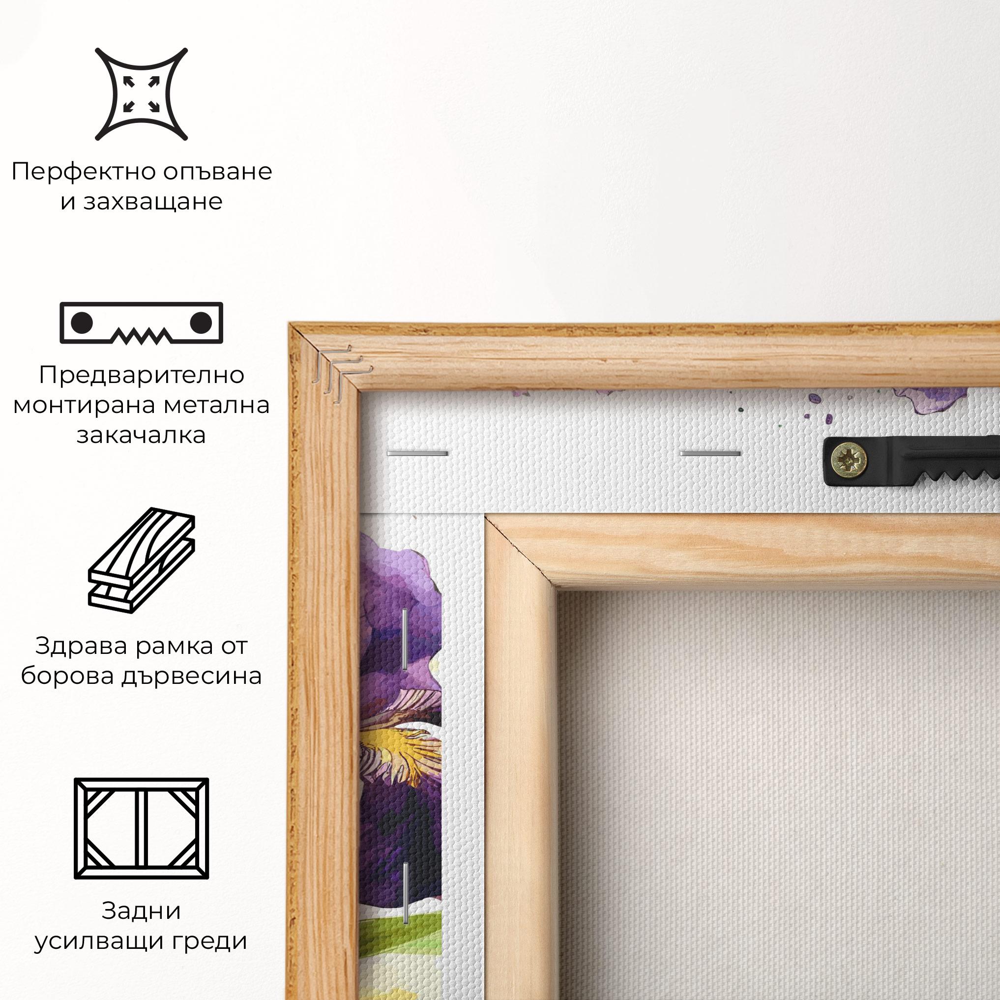 Картина на платно Watercolor Purple Iris mockup 5