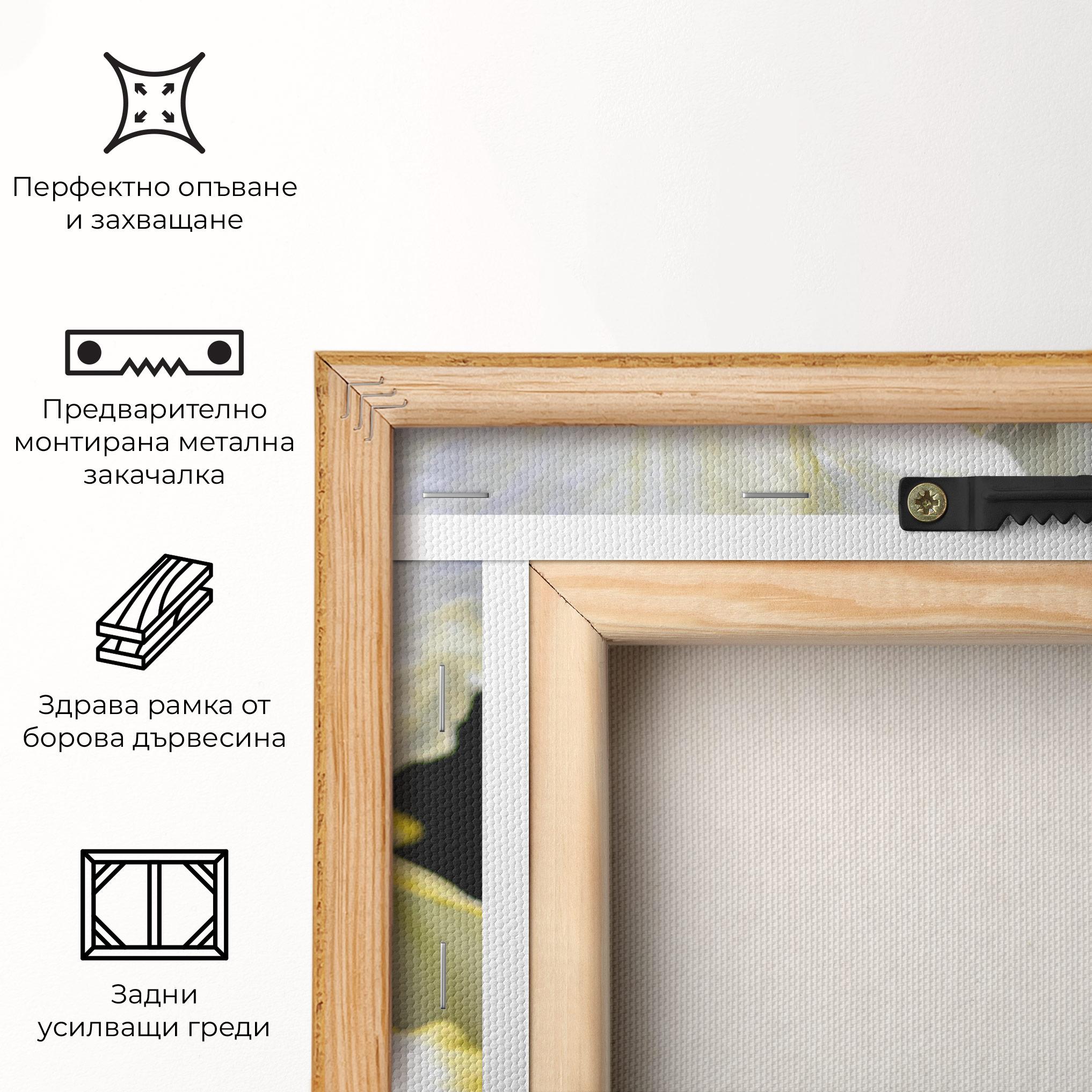 Картина на платно White Yellow Iris mockup 5