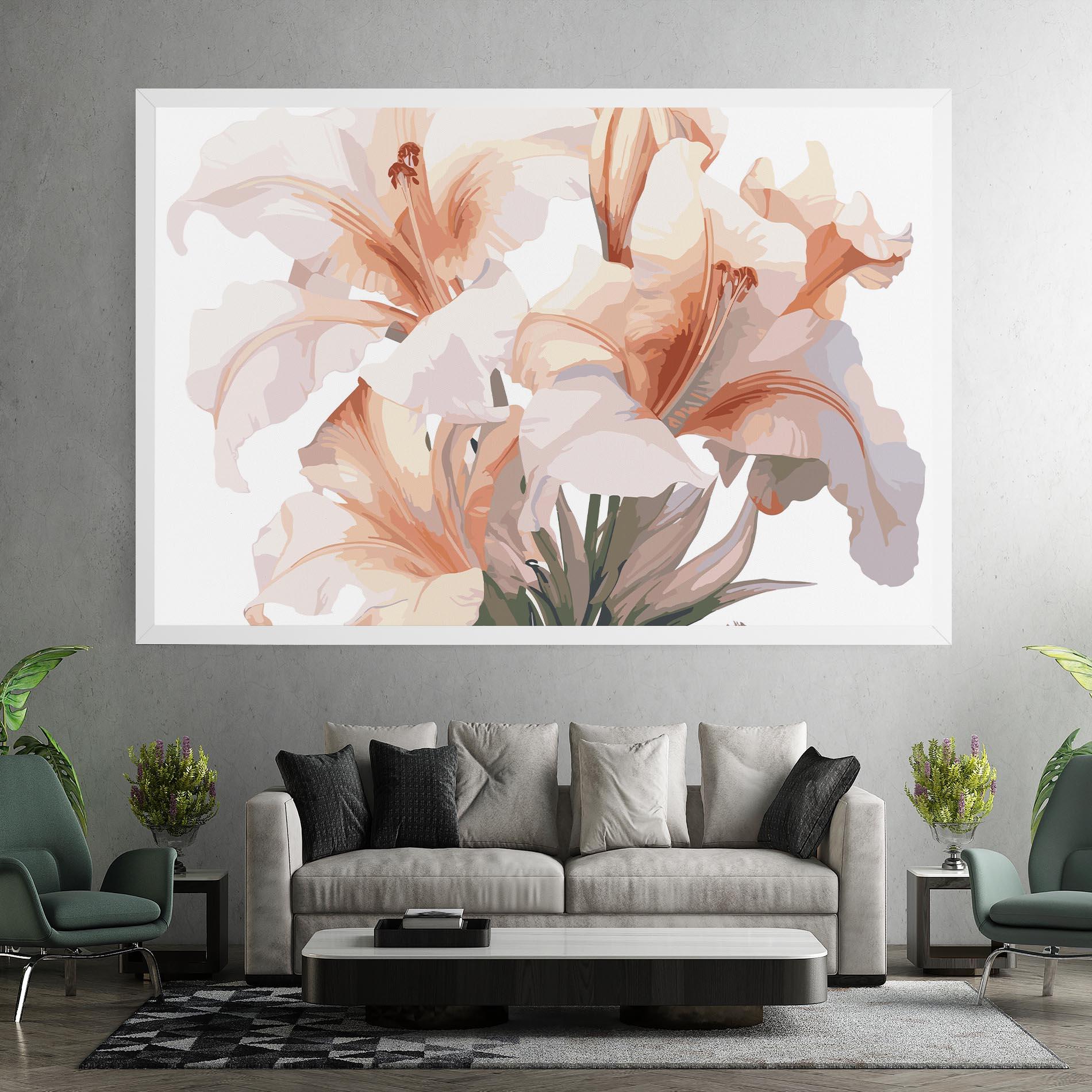 Картина на платно Light Orange Iris mockup 7