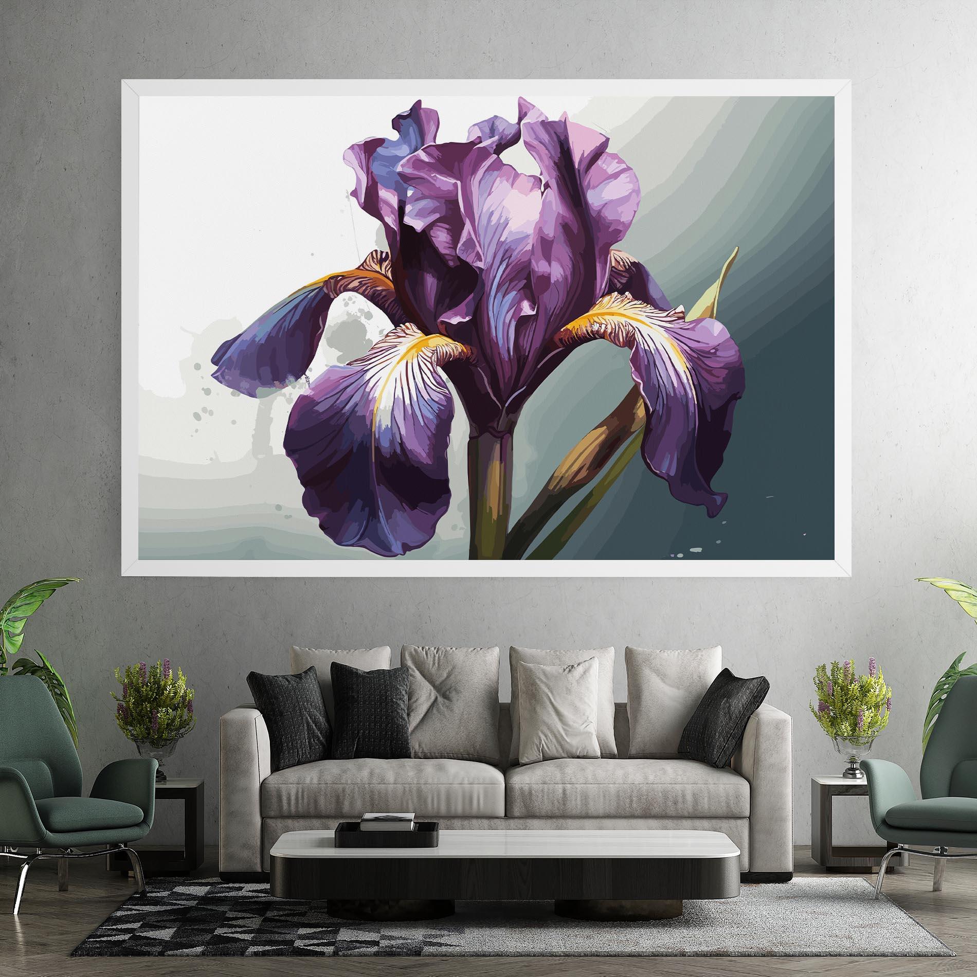 Картина на платно Purple Blue Iris mockup 7