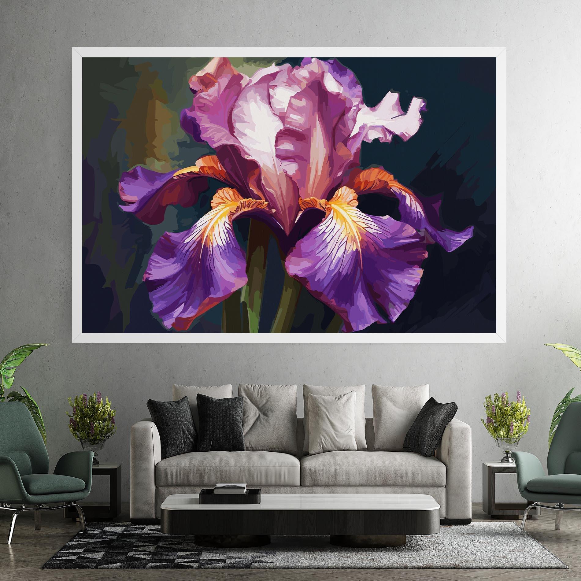 Картина на платно Purple Orange Iris Art mockup 7