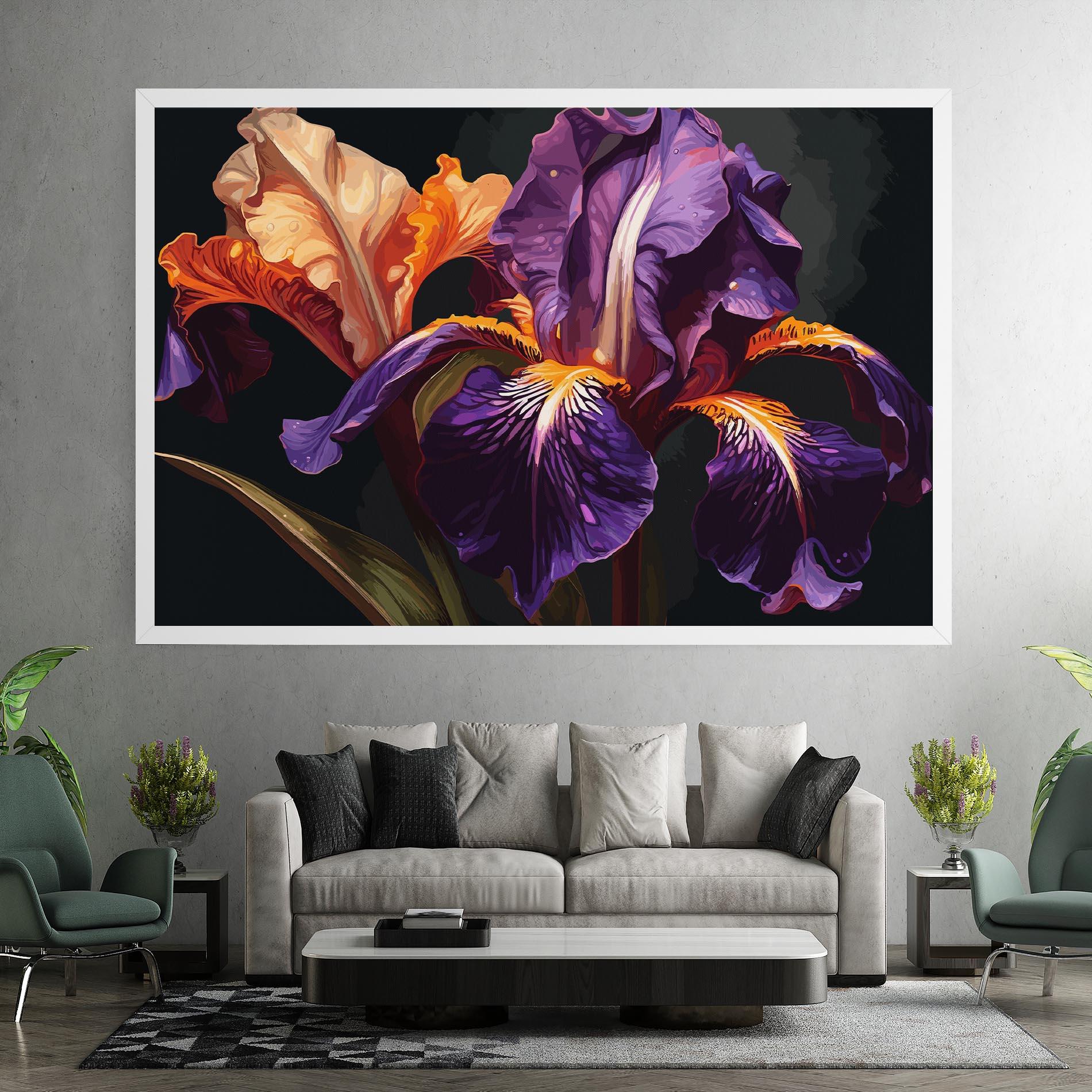 Картина на платно Purple Orange Iris mockup 7