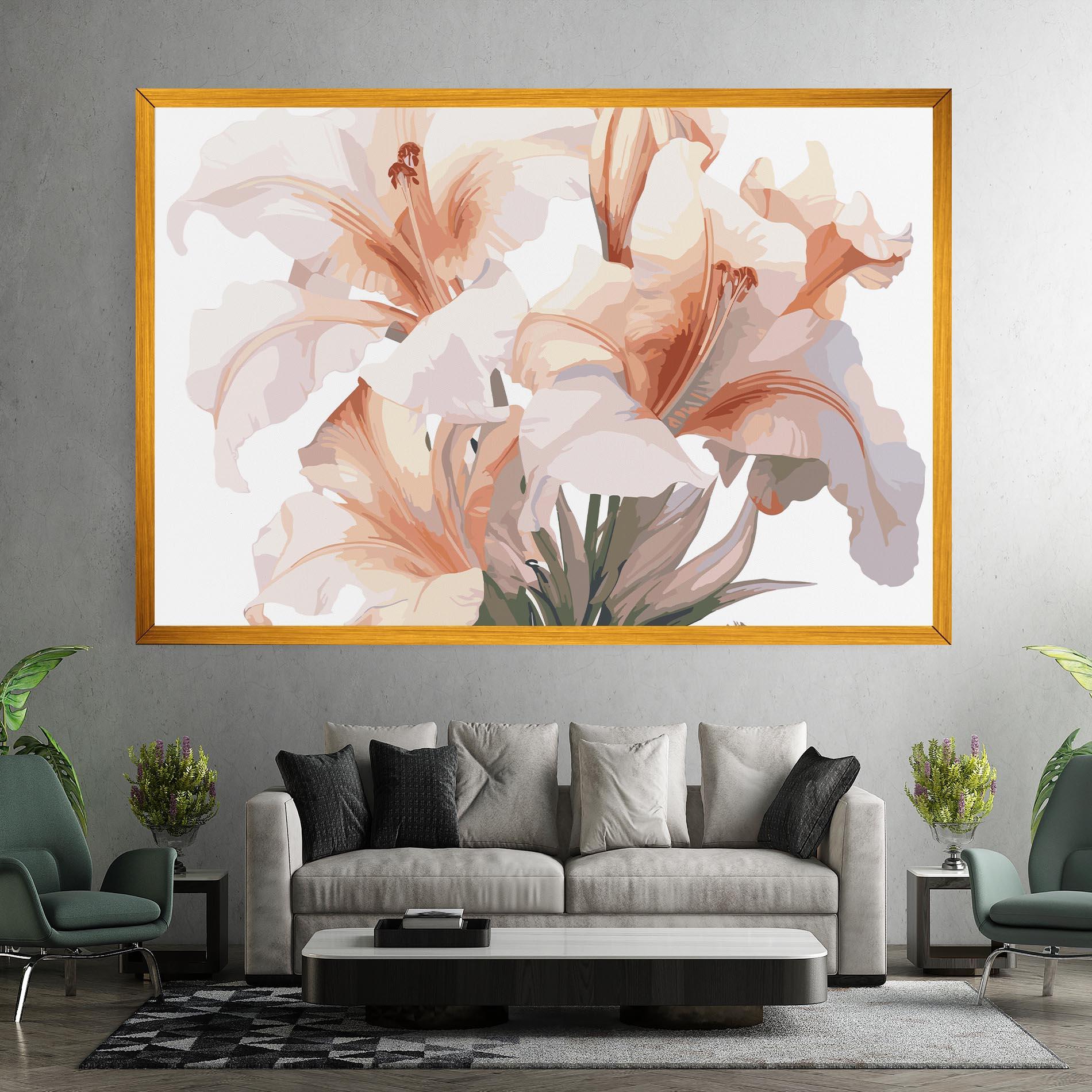 Картина на платно Light Orange Iris mockup 7