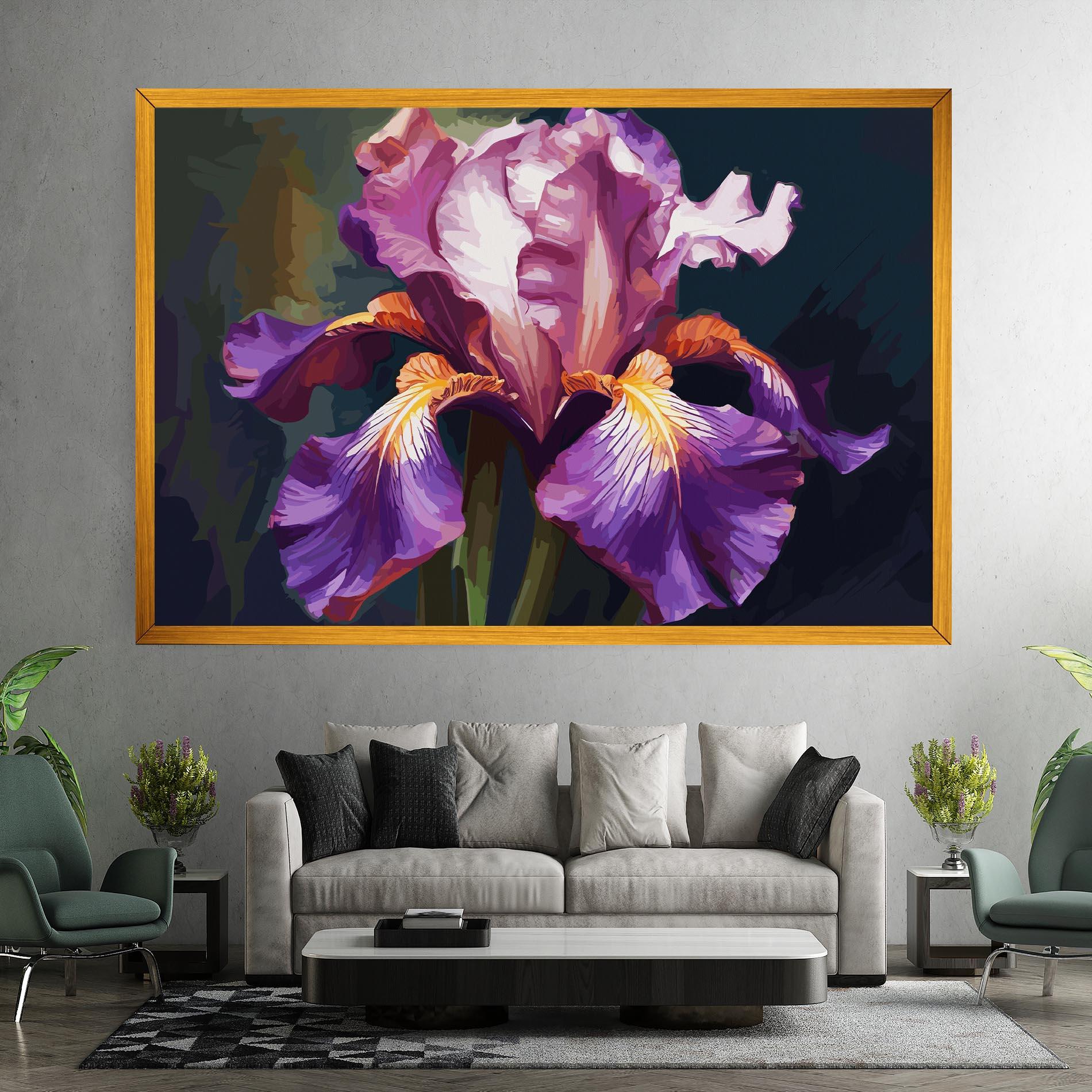 Картина на платно Purple Orange Iris Art mockup 7