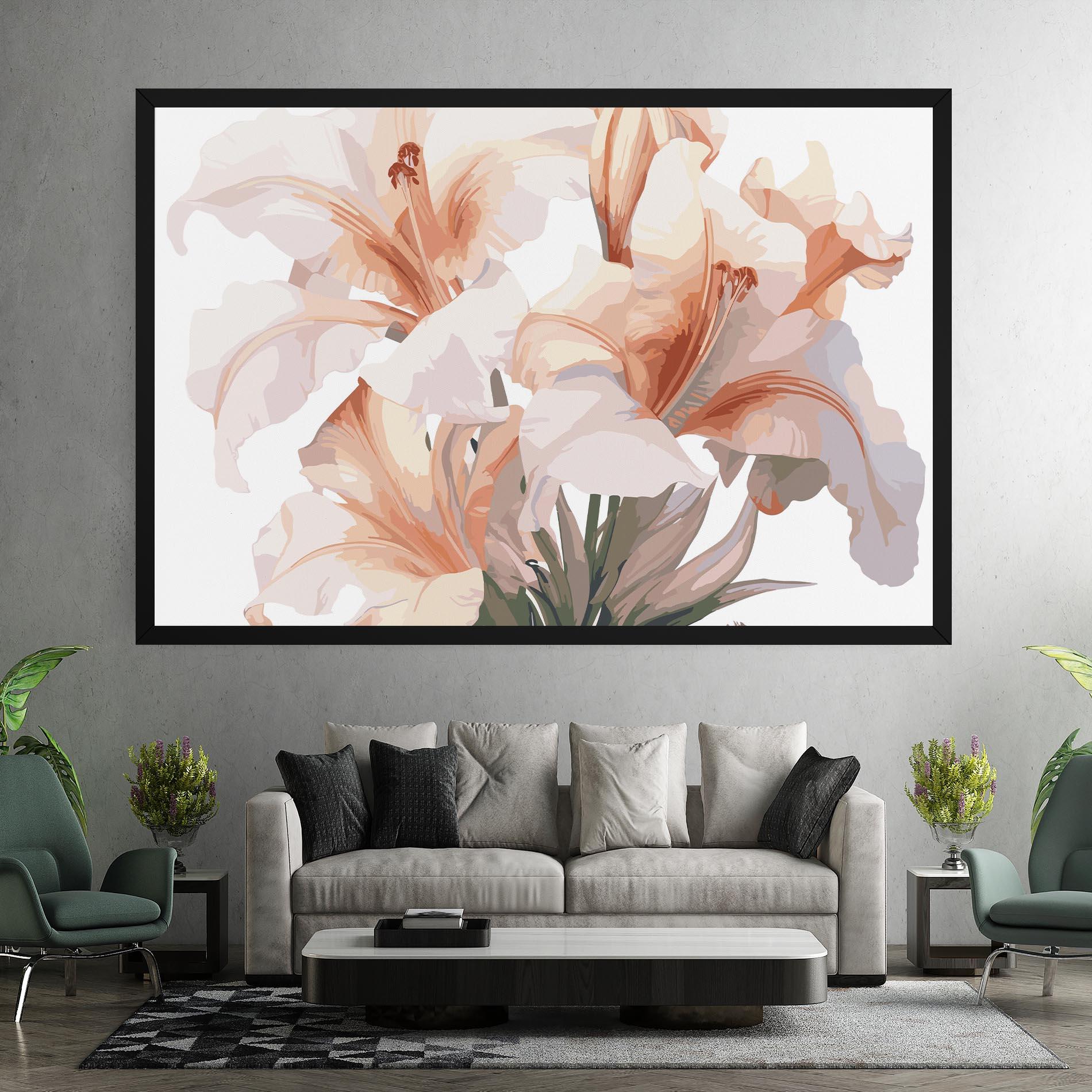 Картина на платно Light Orange Iris mockup 7