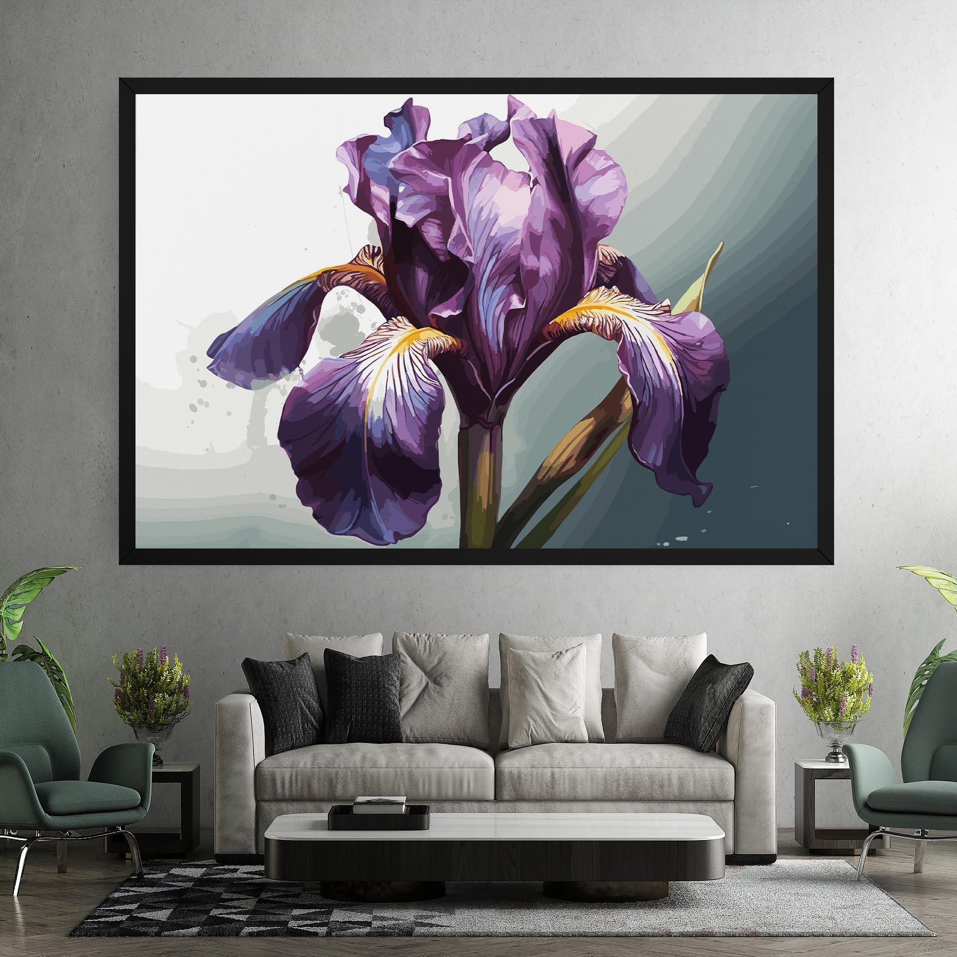Картина на платно Purple Blue Iris mockup 7