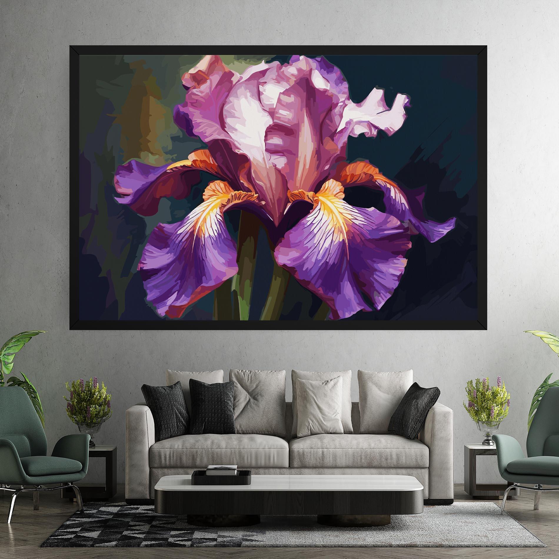 Картина на платно Purple Orange Iris Art mockup 7