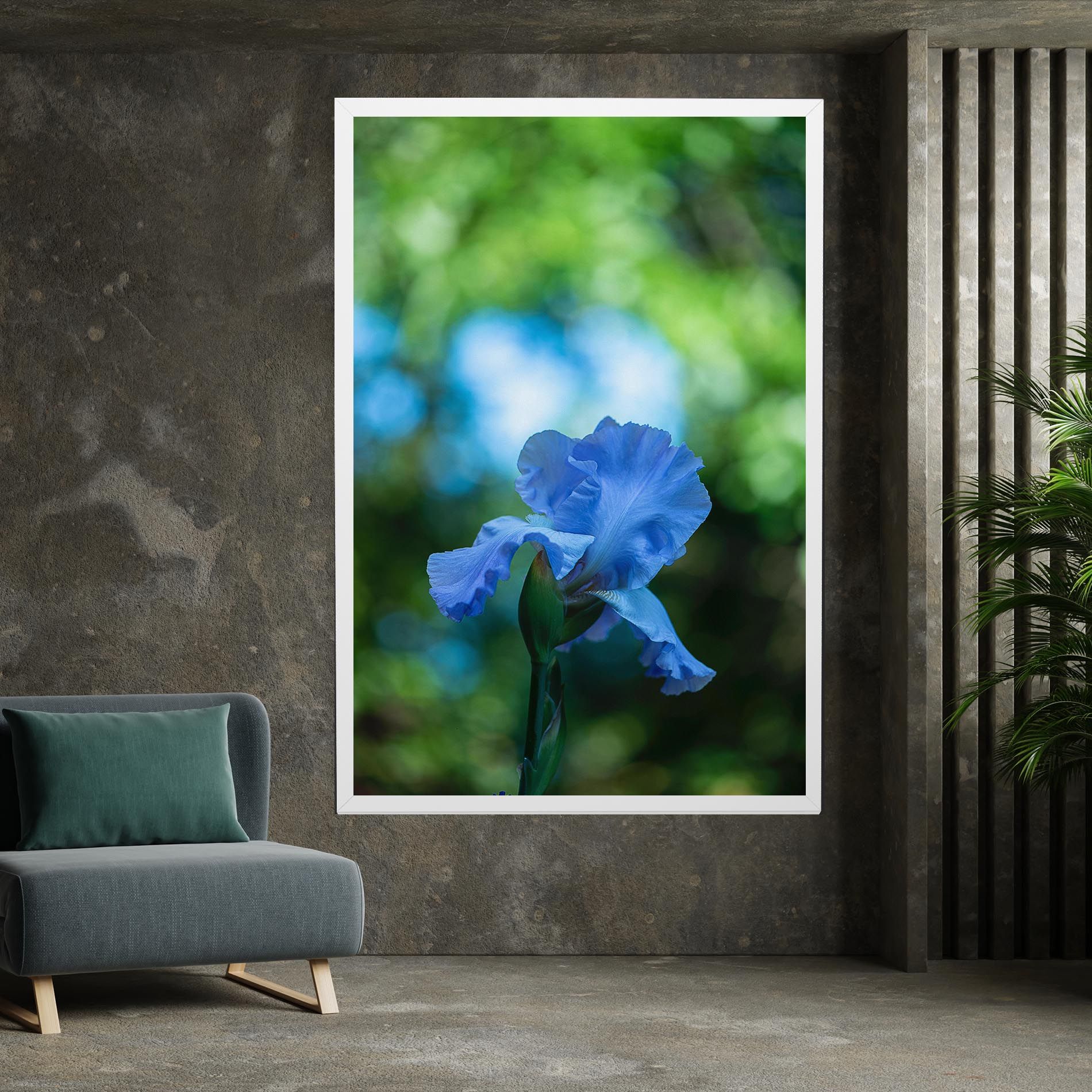 Blue Iris In The Garden mockup 7