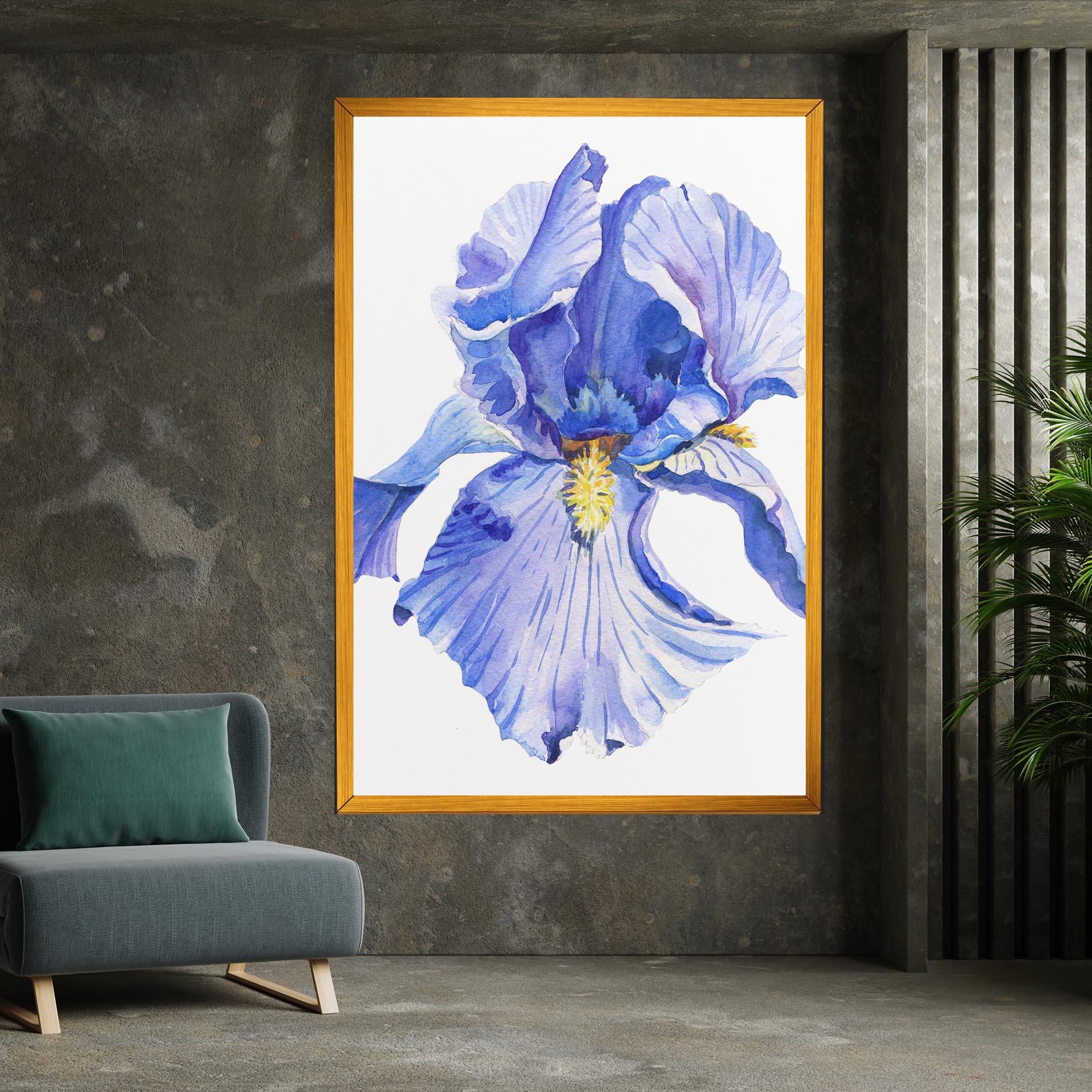 Картина на платно Purple Iris On White mockup 7