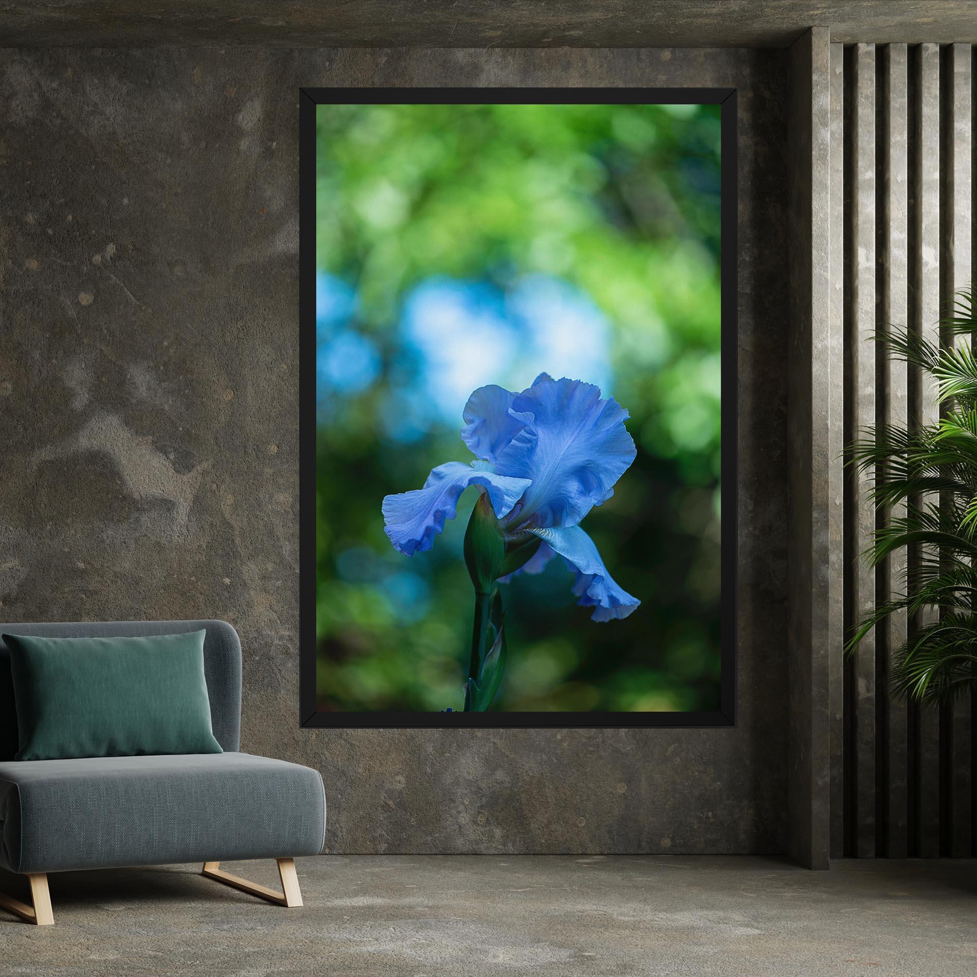 Картина на платно Blue Iris In The Garden mockup 7